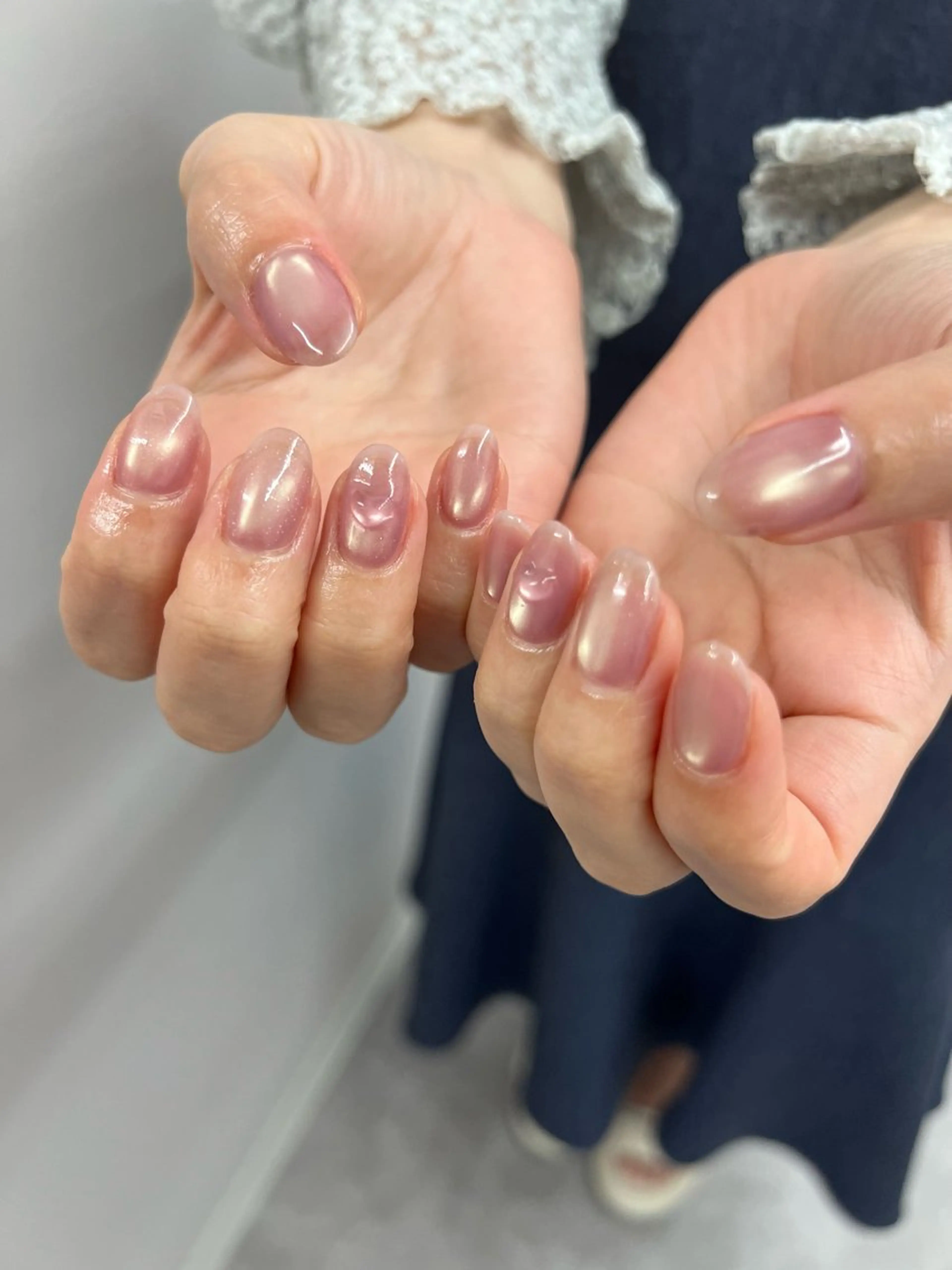 ネイル ジェルネイル マグネットネイル ニュアンスネイル パラジェル ピンク ハンドネイル ハンドケア Bana_ Nailのネイルデザイン
