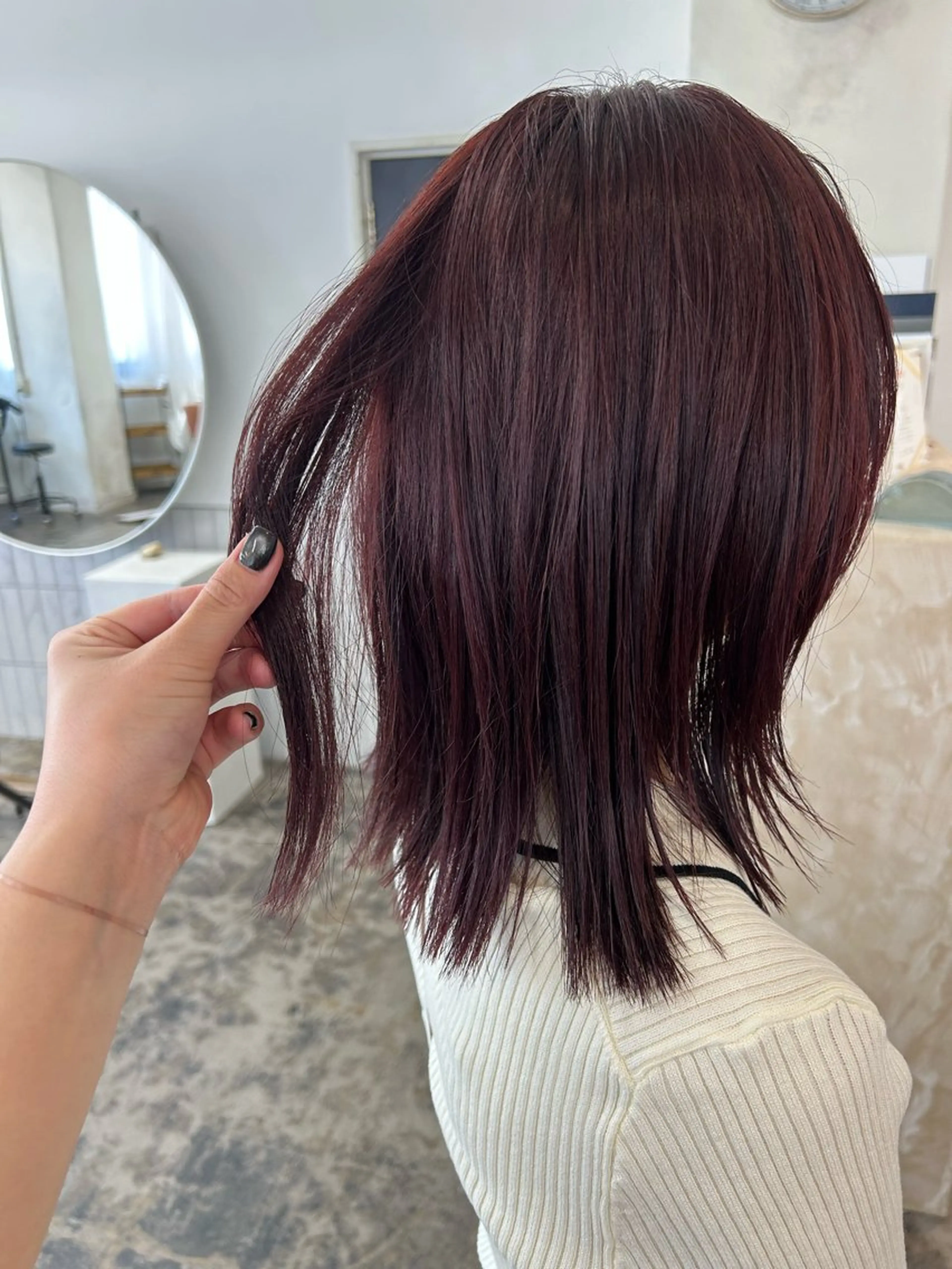 ミディアム カラー カット ヘアカラー 原 瑞希のヘアスタイル