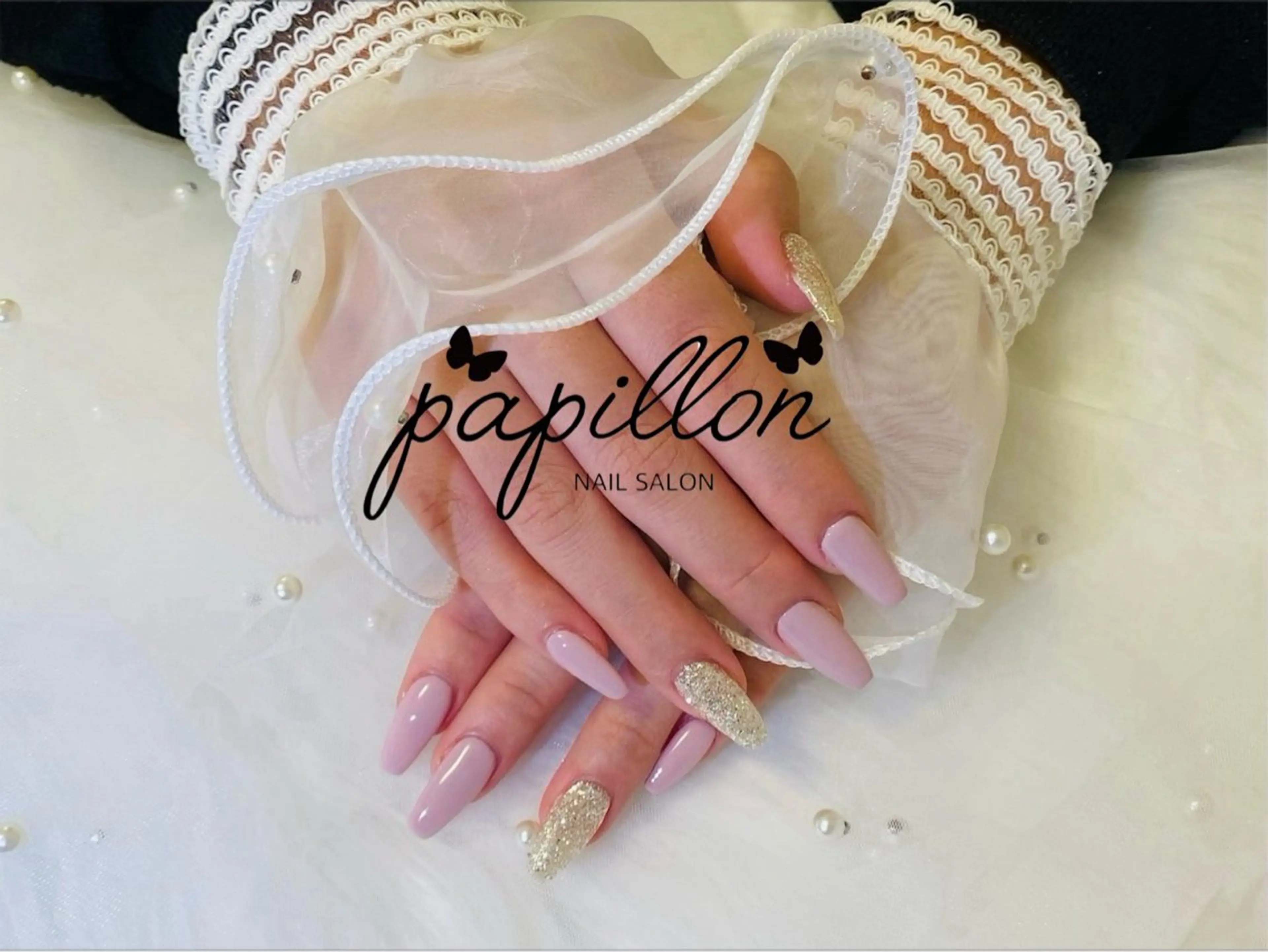 ネイル ラメ(グリッター) ワンカラーネイル NAILSALON papillonのネイルデザイン