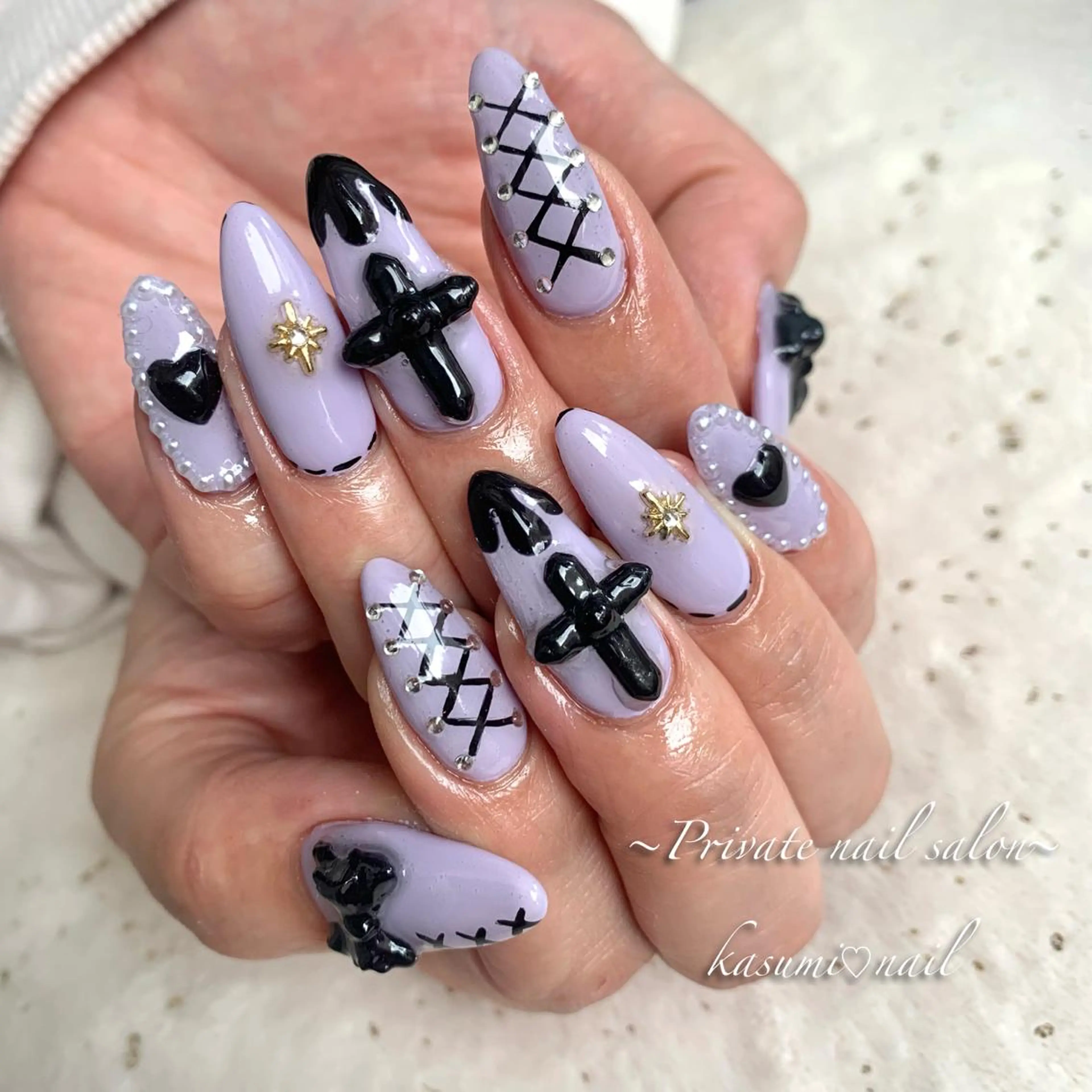 ネイル アートネイル ラメ(グリッター) マグネットネイル ミラーネイル 持ち込み KASUMI♡ Nailのネイルデザイン