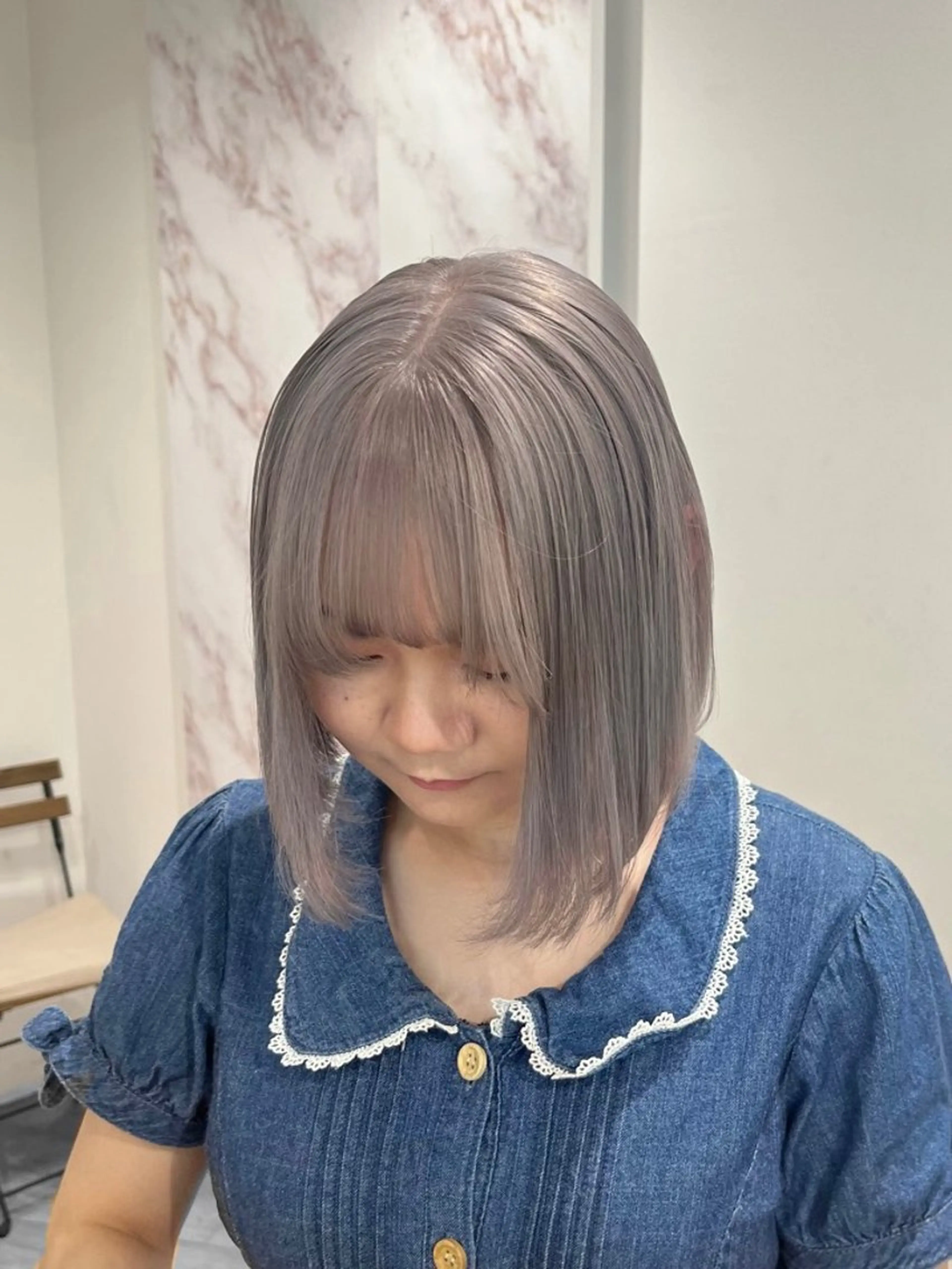 セミロング カラー 🤎HAZUKI🤎 ハイトーン✨のヘアスタイル