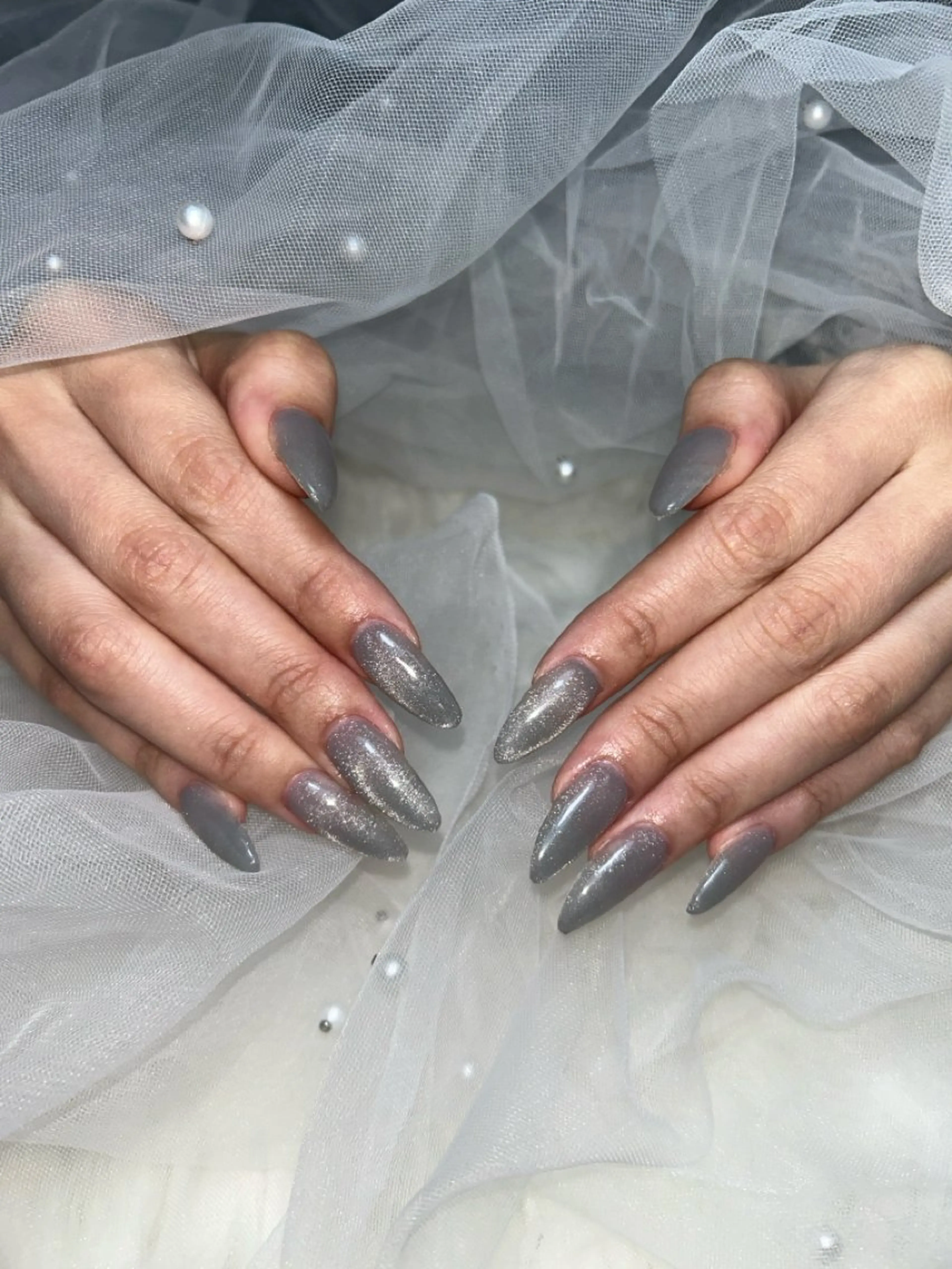 ネイル マグネットネイル シルバー nail salon Lilynのネイルデザイン