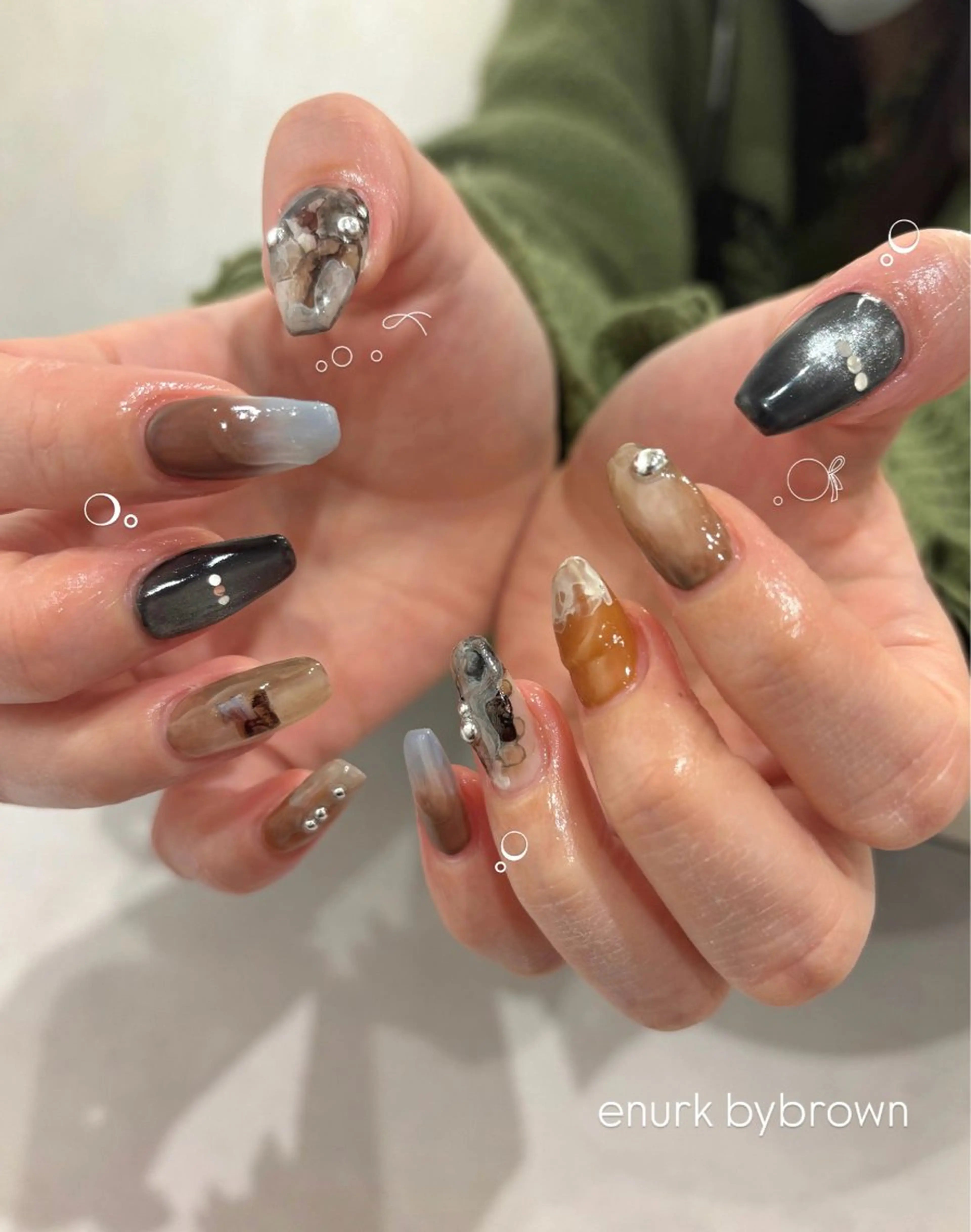 ネイル アートネイル カジュアル 韓国ネイル ニュアンスネイル ハンドネイル enurk店 🍋 M I K U  *のその他イメージ