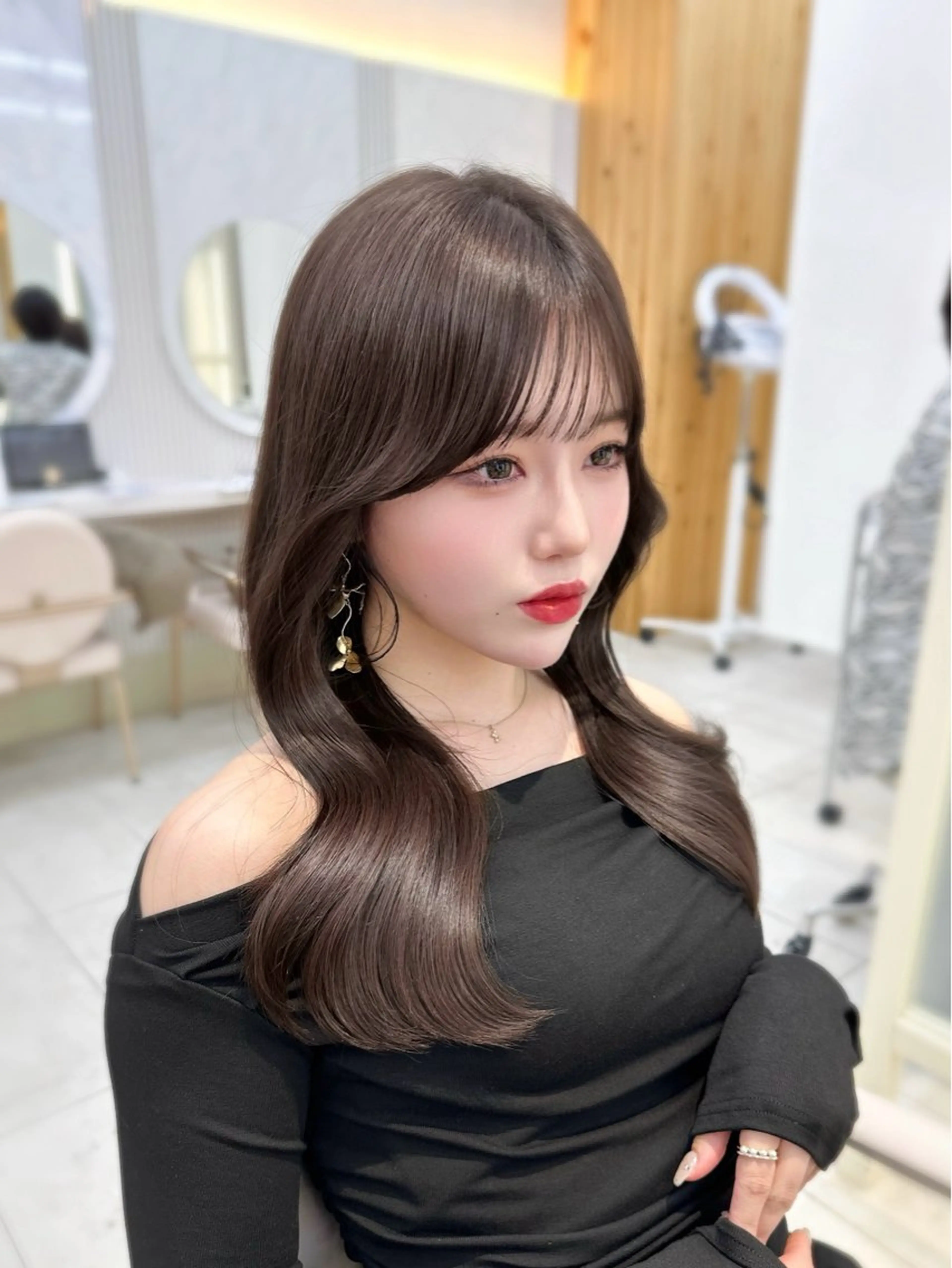 セミロング カラー カット ヘアカラー トリートメント 🇰🇷韓国風くびれ ヘア🇰🇷中村優大のヘアスタイル