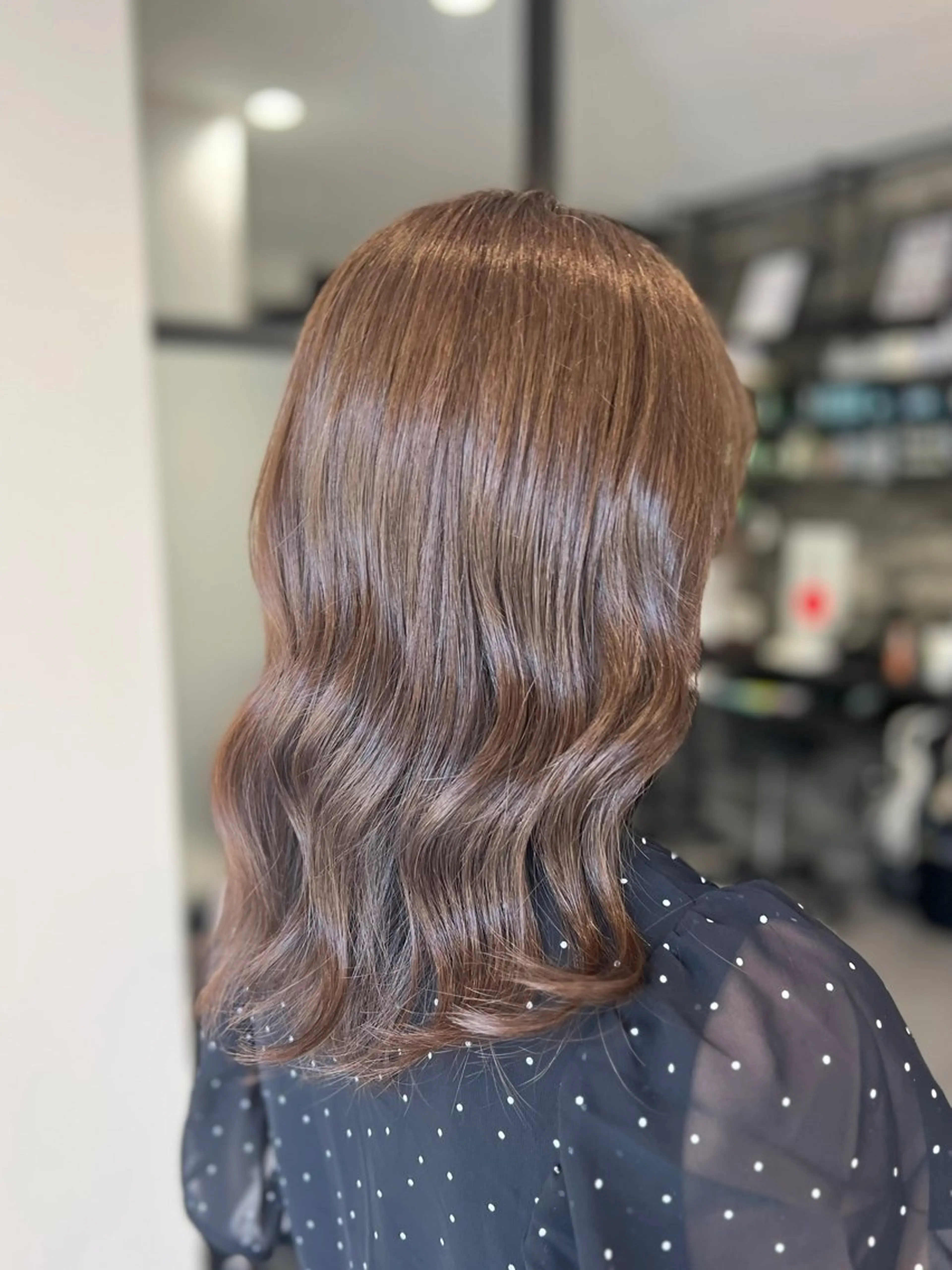 セミロング カラー ベージュカラー オリーブベージュ Dia ‎ アキヨシ ミユのヘアスタイル