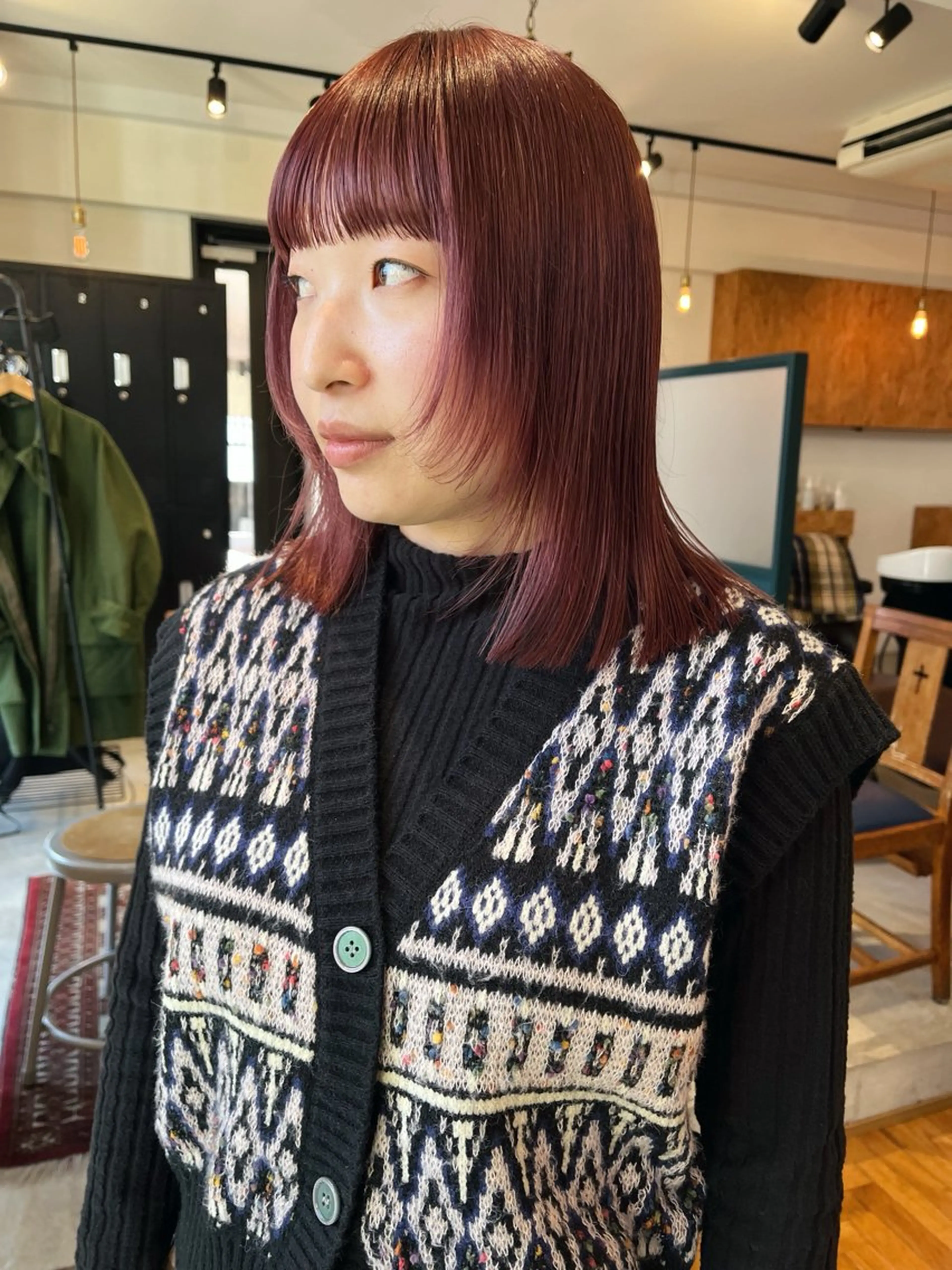 ミディアム カラー 暖色/パーマ 🌼クニトウメイのヘアスタイル