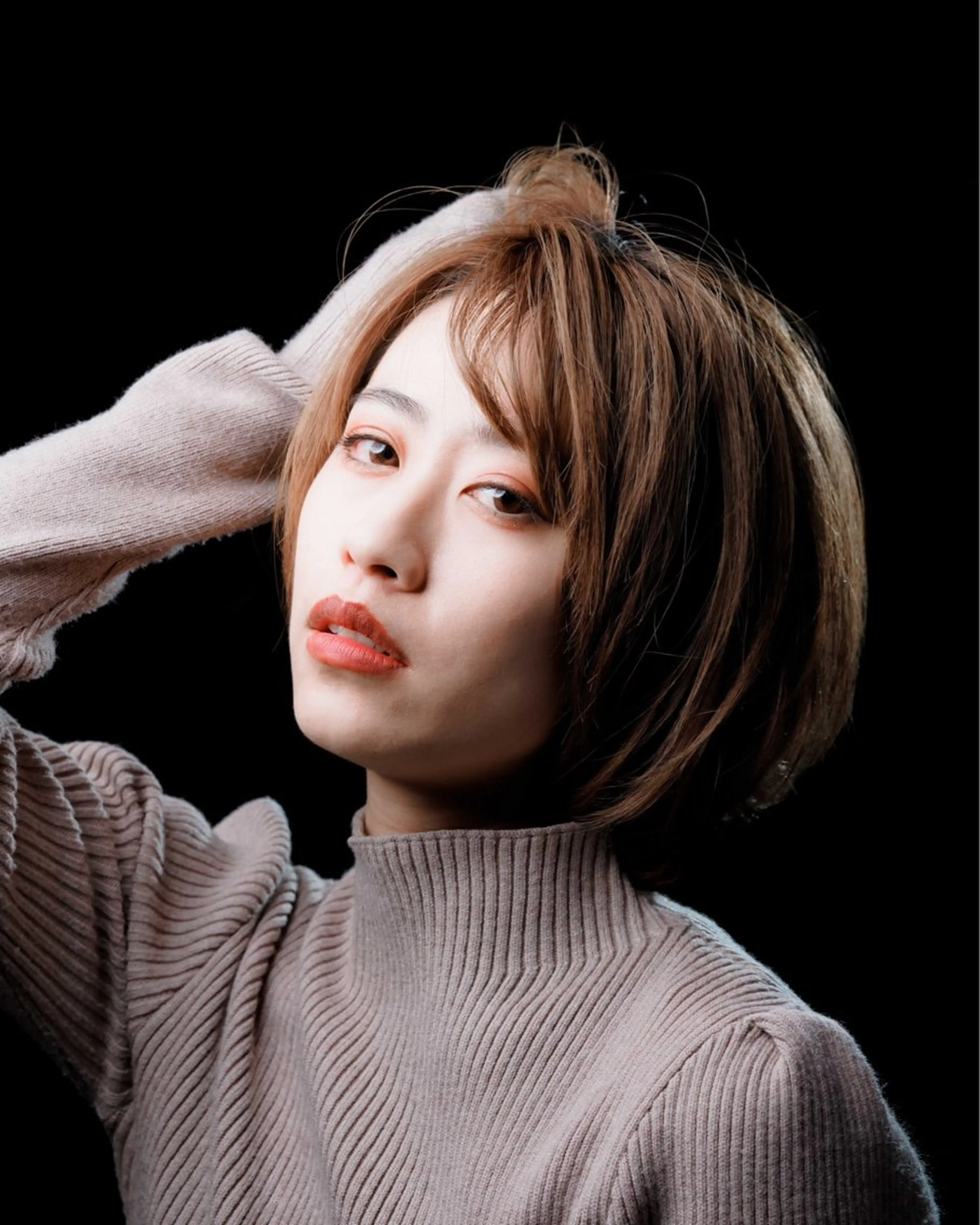 ミディアム ボブ レイヤーカット カット ヘアカラー update HATTORIのヘアスタイル