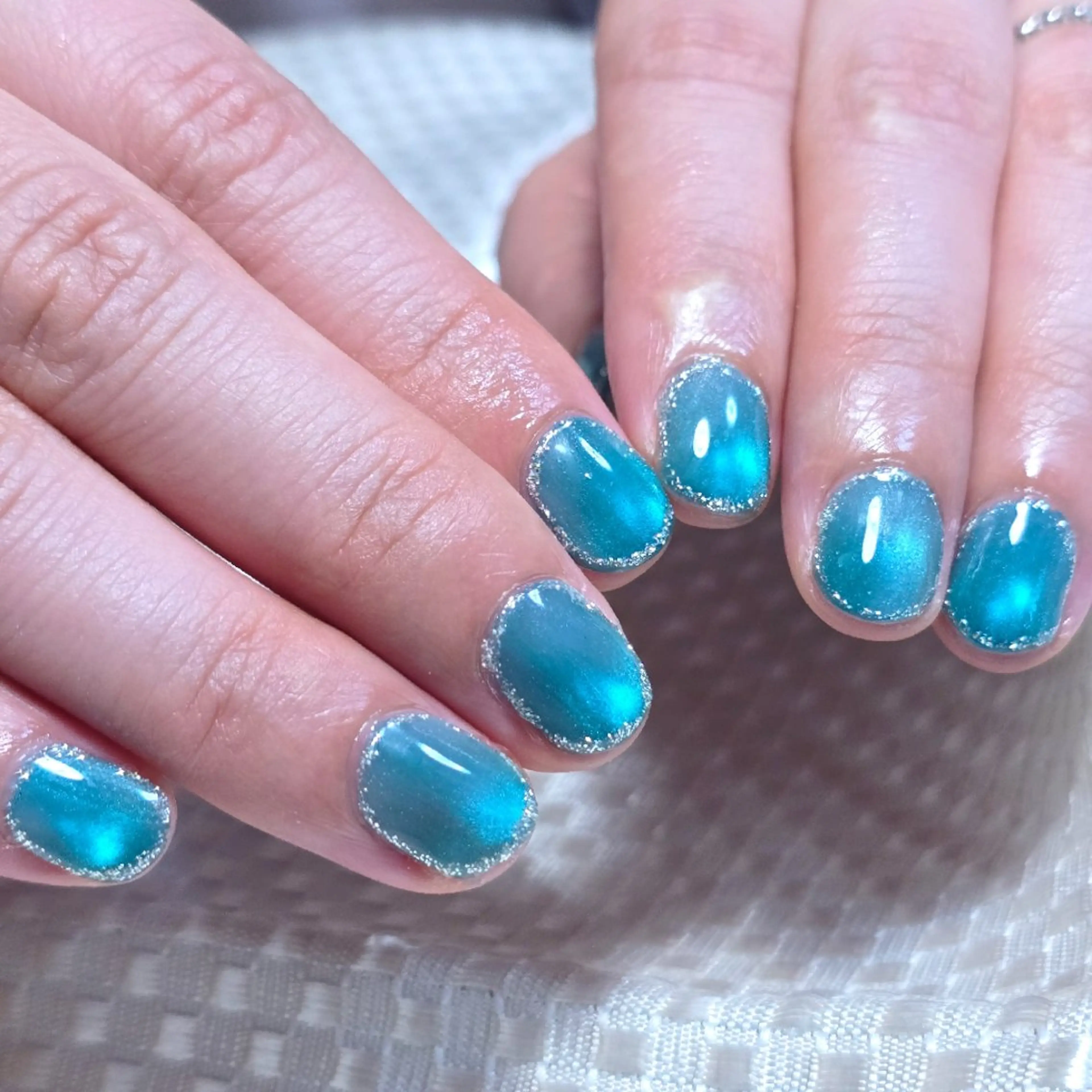 ネイル ブルー マグネットネイル もるみちゅ nail‪のネイルデザイン