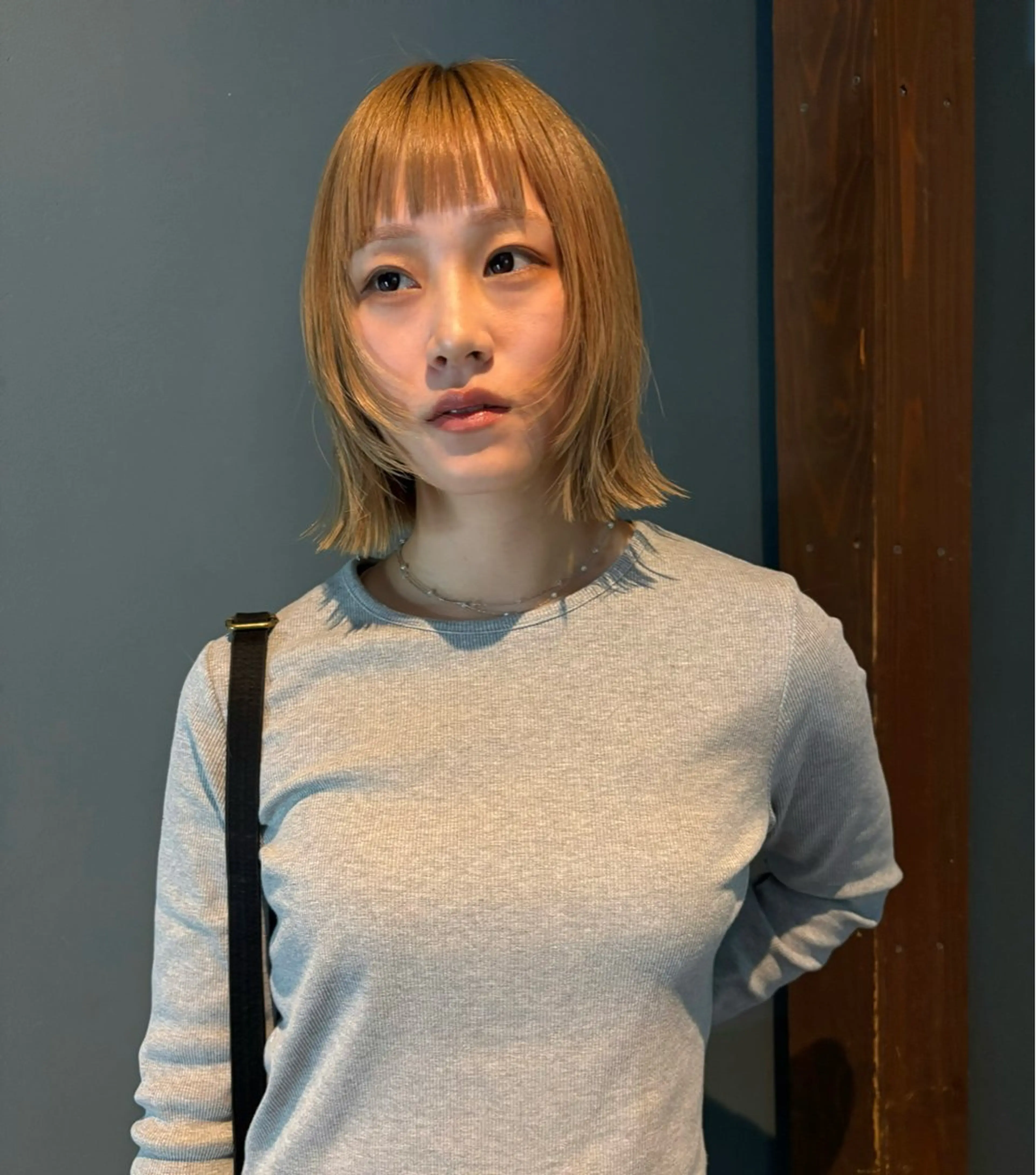 ミディアム カット ヘアカラー ボブ× フェイスレイヤー🩰のヘアスタイル