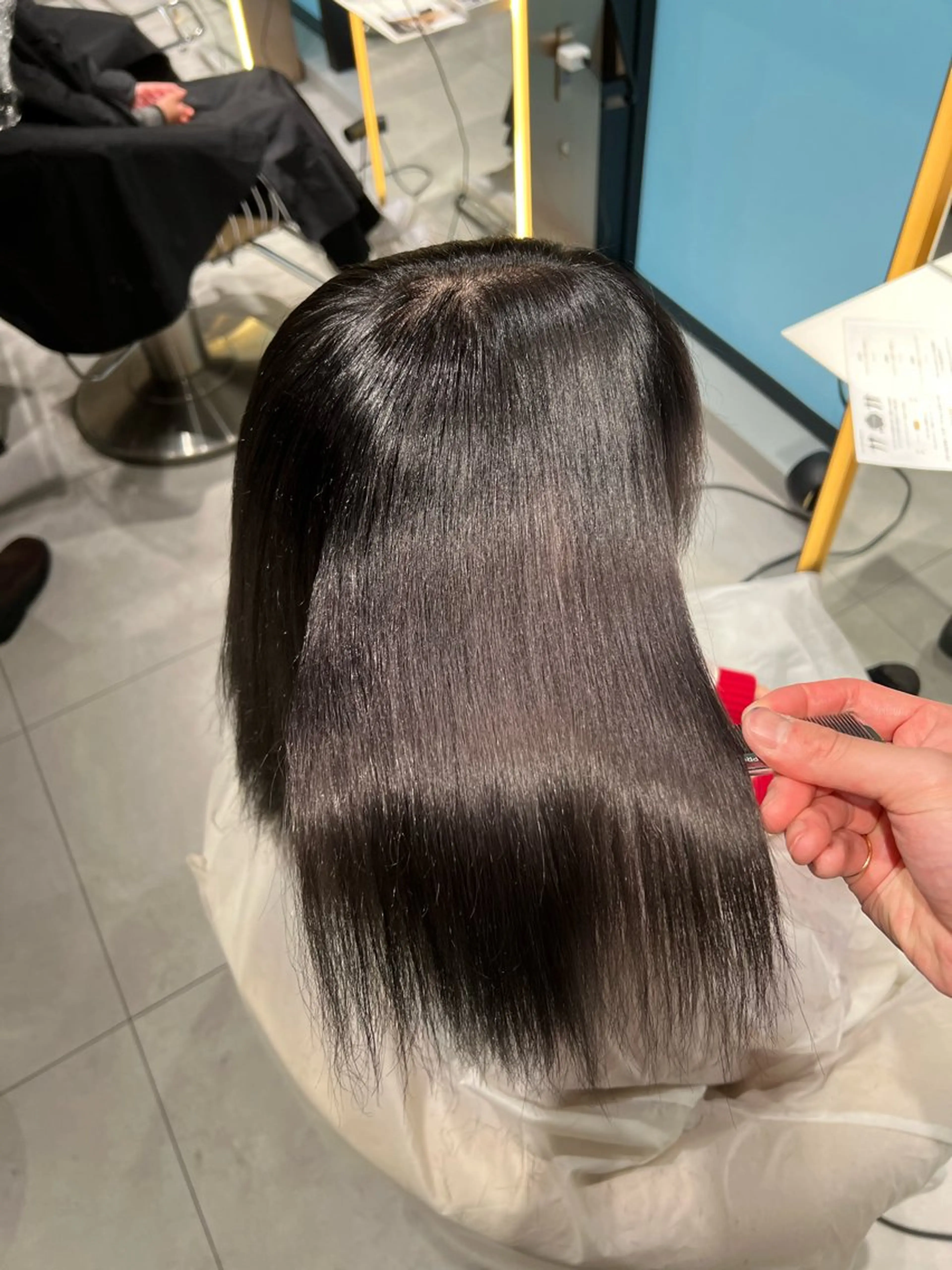 ミディアム 福岡縮毛矯正✨️ ストレート 向井和輝のヘアスタイル