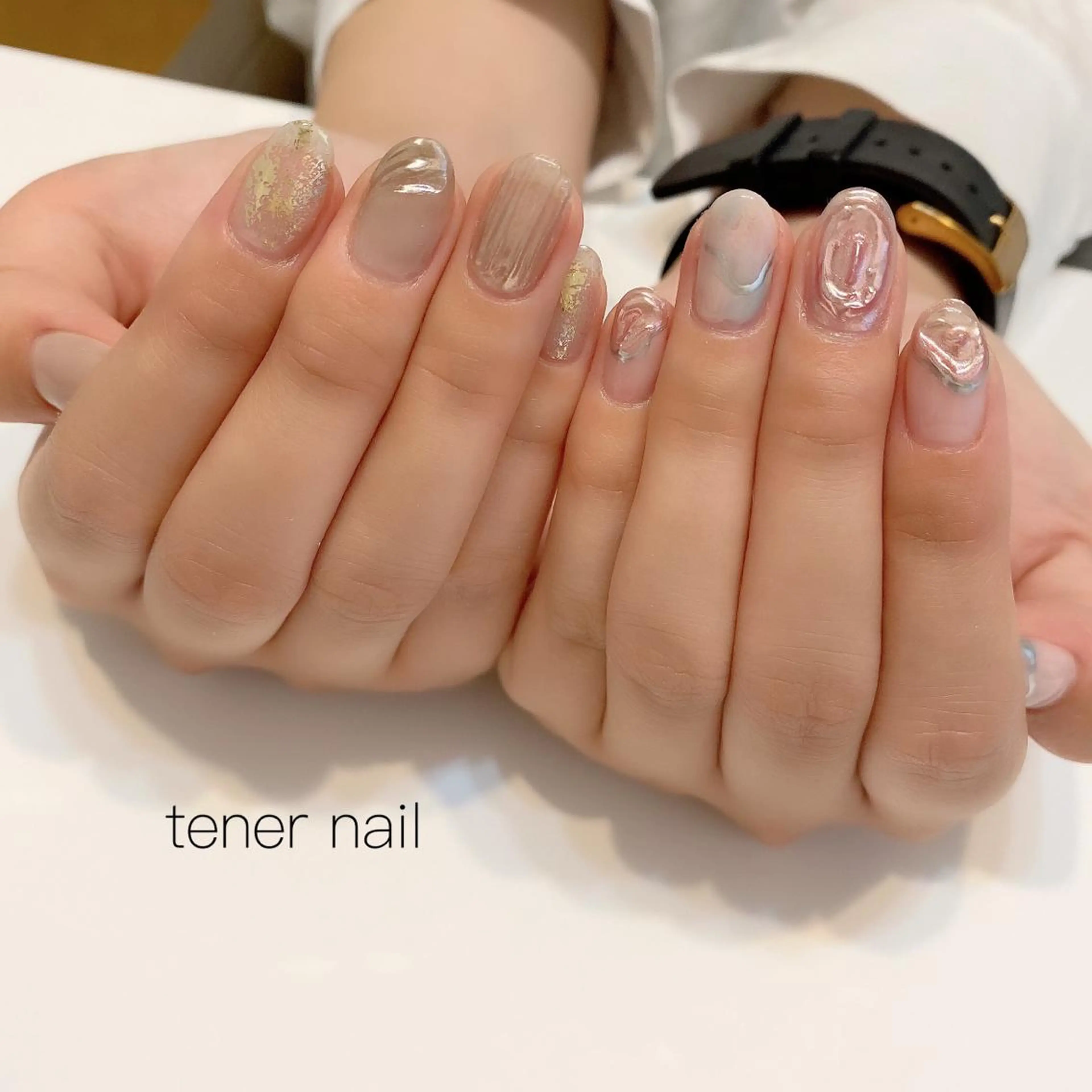 ネイル ミラーネイル ニュアンスネイル テネルネイル tener nailのネイルデザイン