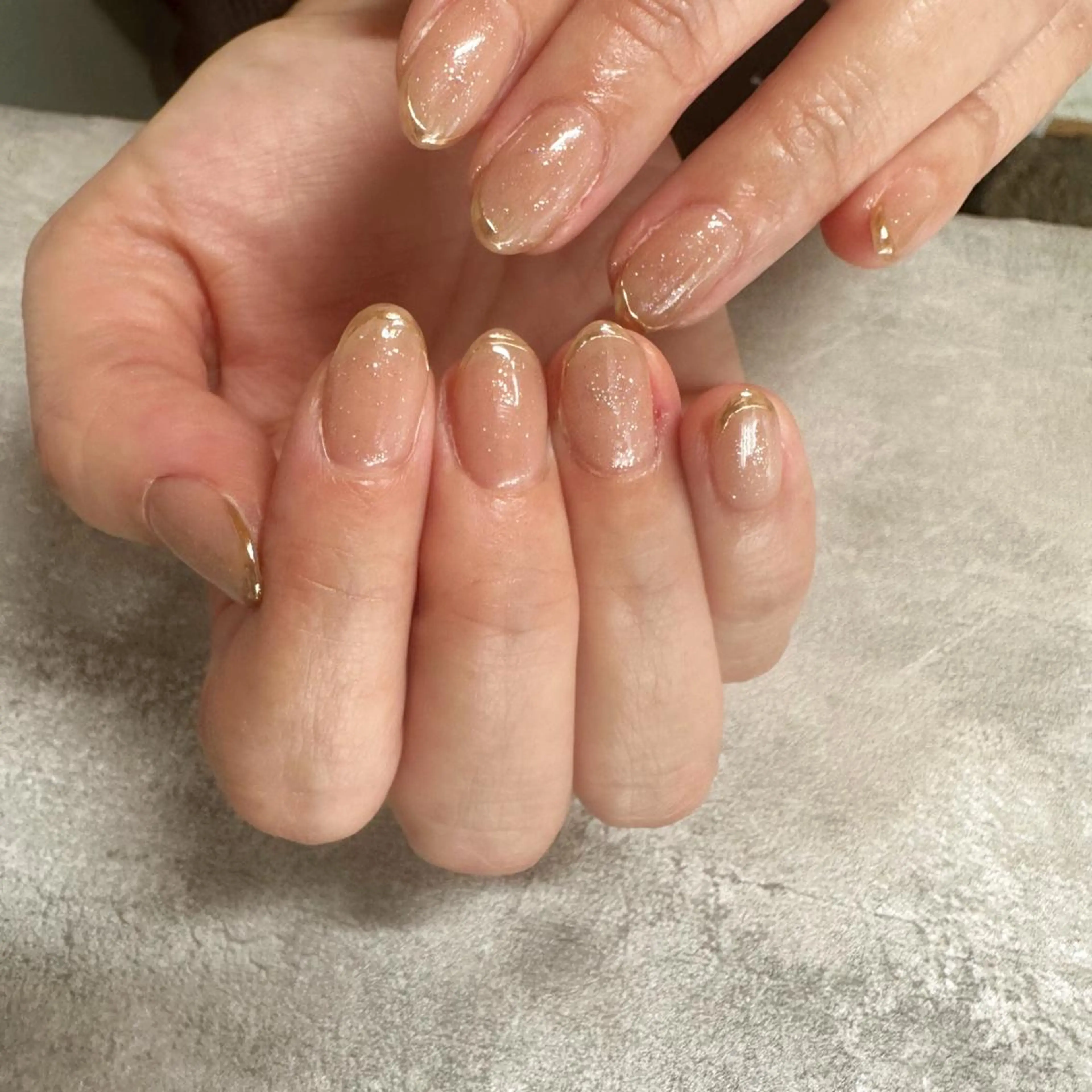 ネイル フレンチネイル ミラーネイル ハンドネイル 舟橋 恭子のネイルデザイン