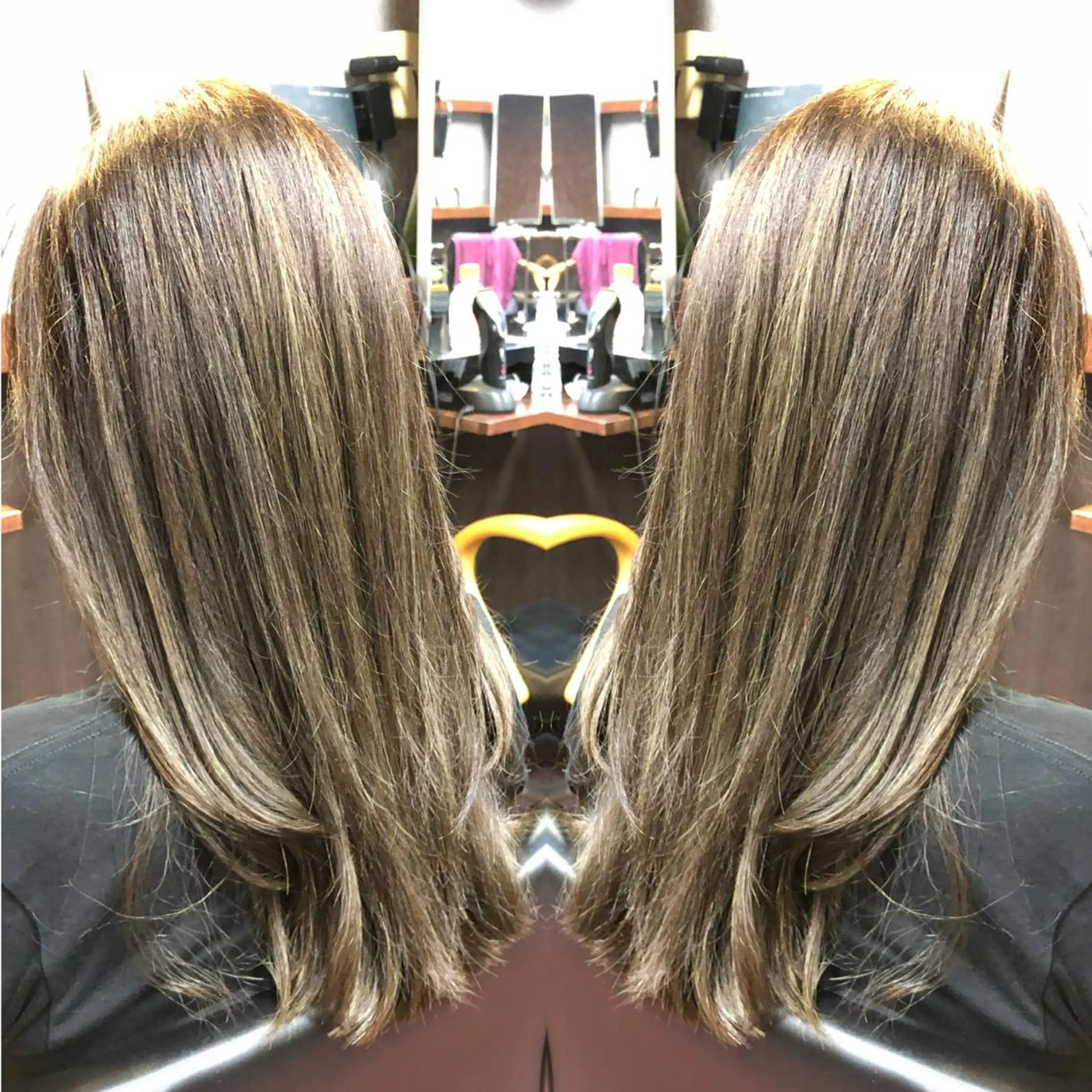 セミロング カラー 透明感カラー ハイライトカラー ハイライト Luzir⭐︎ GEN⭐︎のヘアスタイル