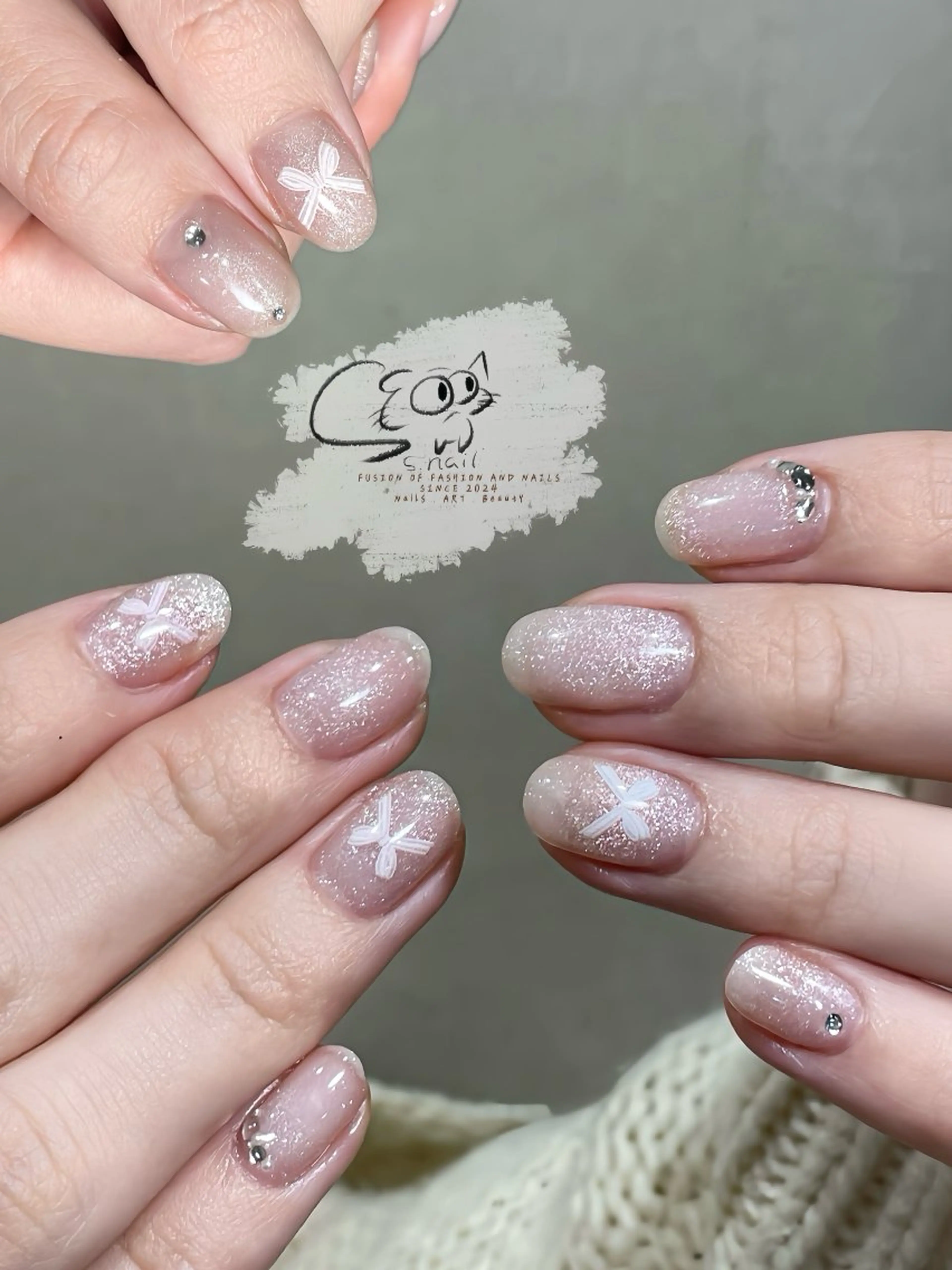 ネイル フレンチネイル ジェルネイル キラキラネイル ラメ(グリッター) マグネットネイル S.nail _のネイルデザイン