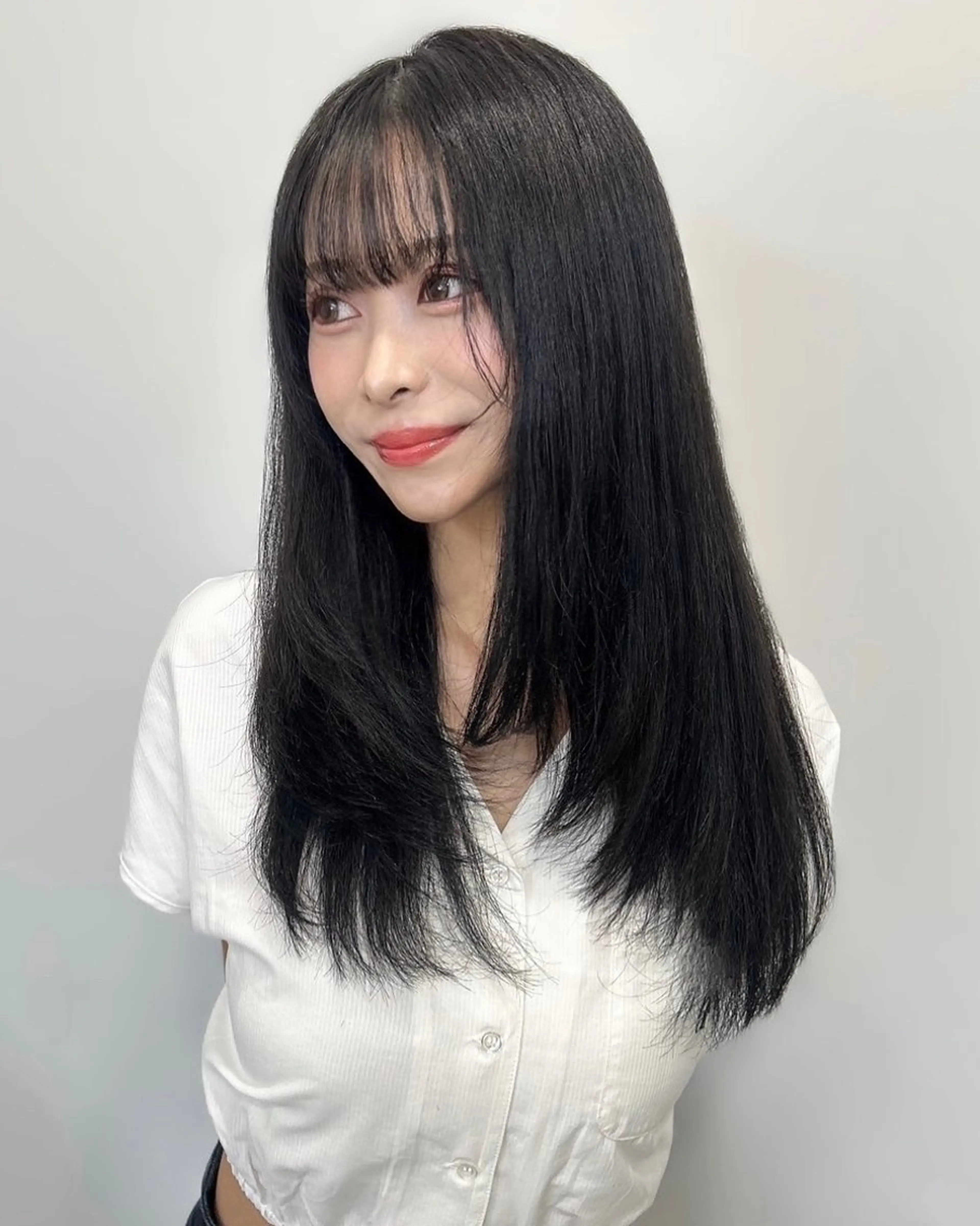 ロング 韓国風ヘア レイヤーカット ワンホンヘア カット 韓国ヘア/レイヤー Lily Wongのヘアスタイル