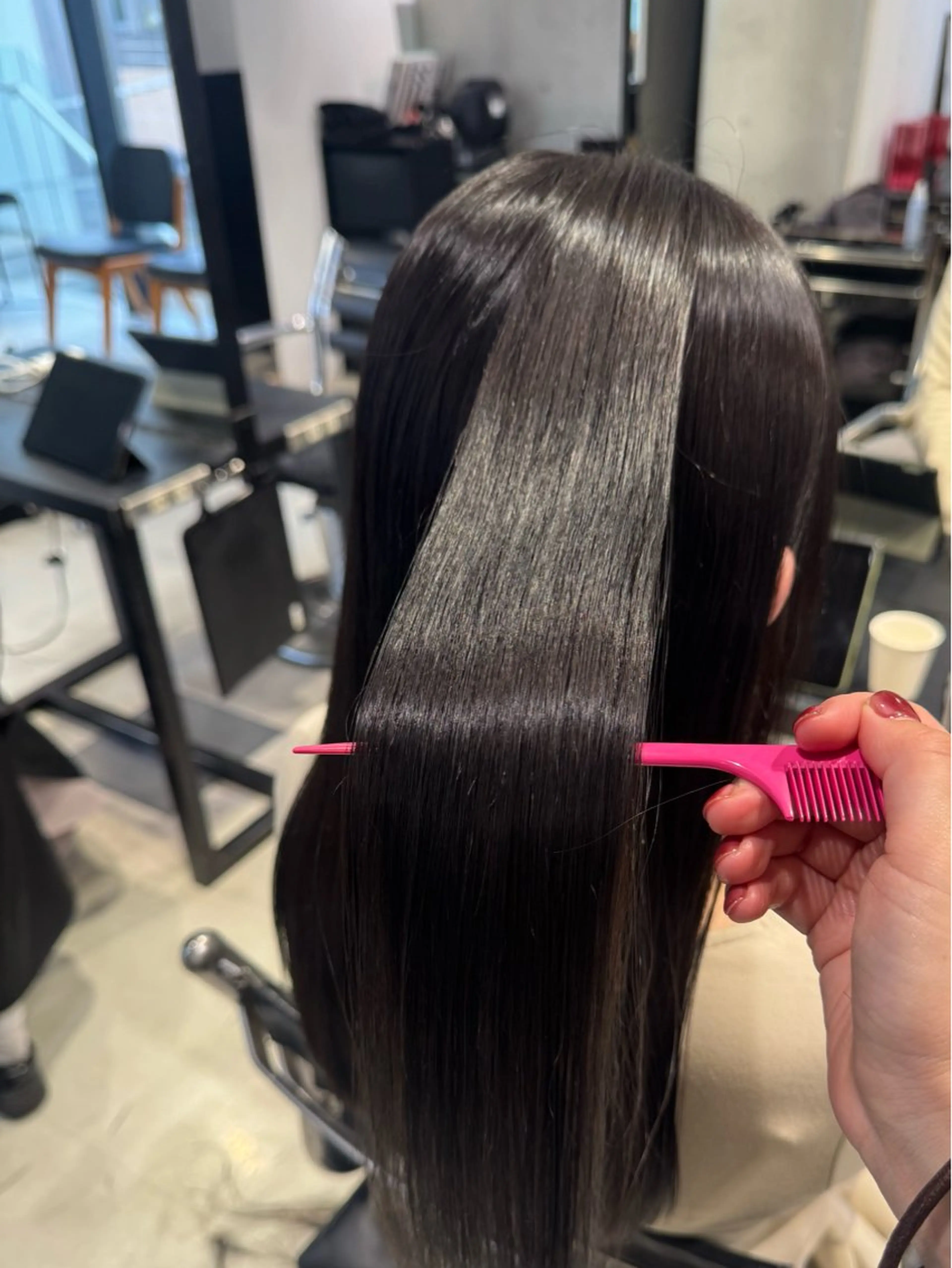 セミロング カラー パーマ ヘアアレンジ カット ヘアカラー 縮毛矯正 トリートメント 透明感/オリーブ/ グレージュ/YUKAのヘアスタイル