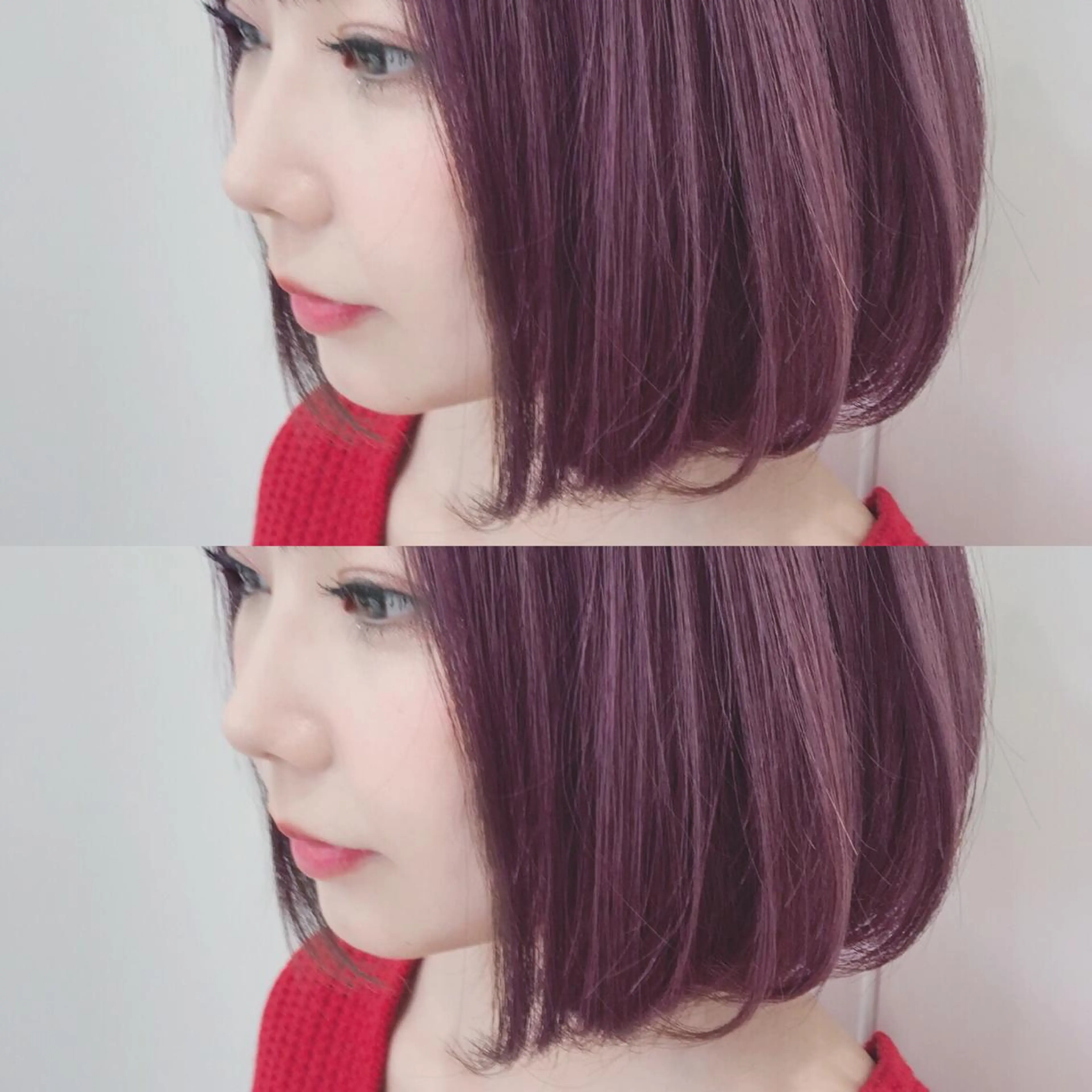 ショート カラー パープルカラー ボブ インナーエクステ渋谷 🦋KAJIのヘアスタイル