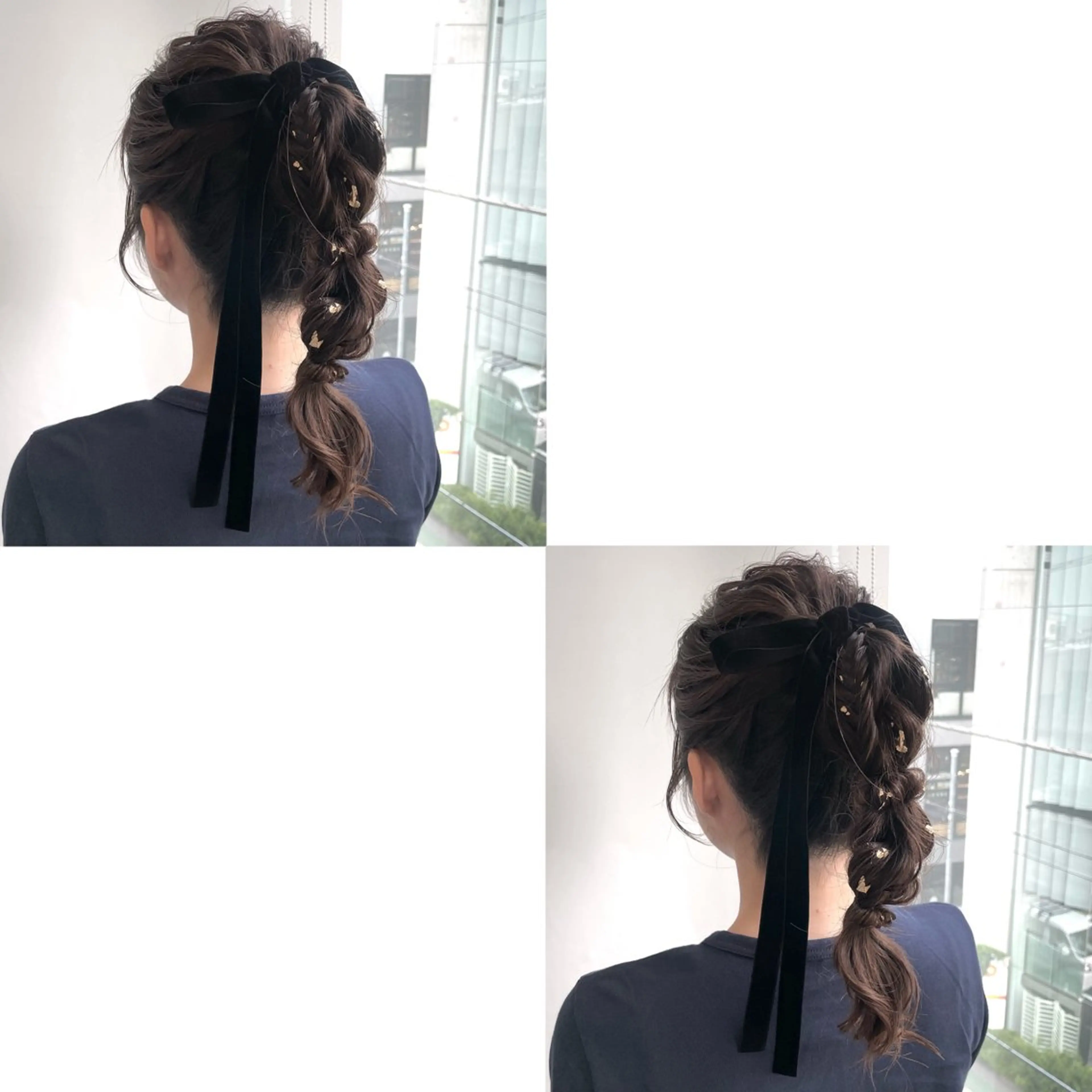 ロング ヘアアレンジ 青沼夏未/オリーブ/ 寒色カラーのヘアスタイル