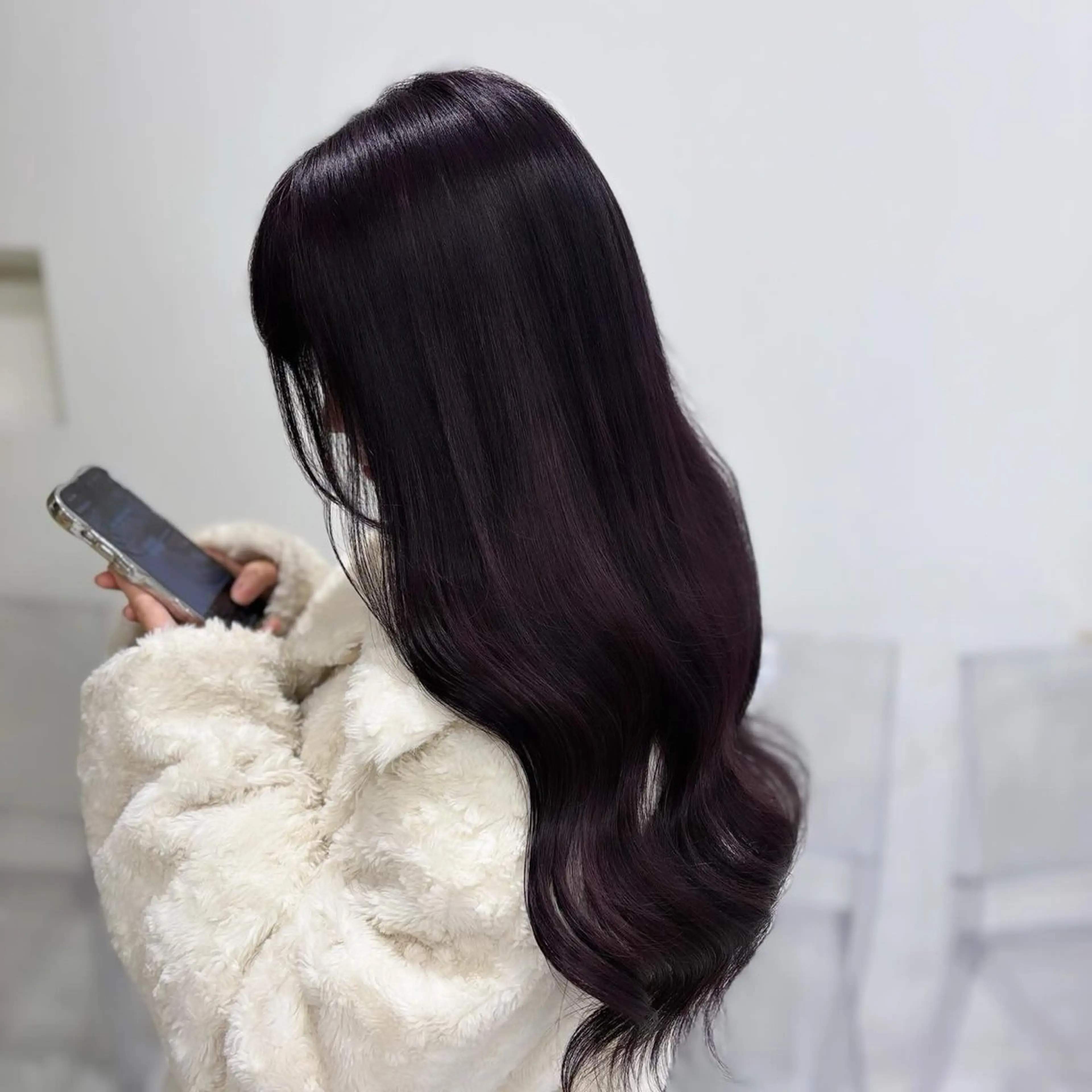 セミロング カラー ヘアカラー トリートメント ヘアセット 🩵色落ち可愛い 寒色カラー🩵のヘアスタイル