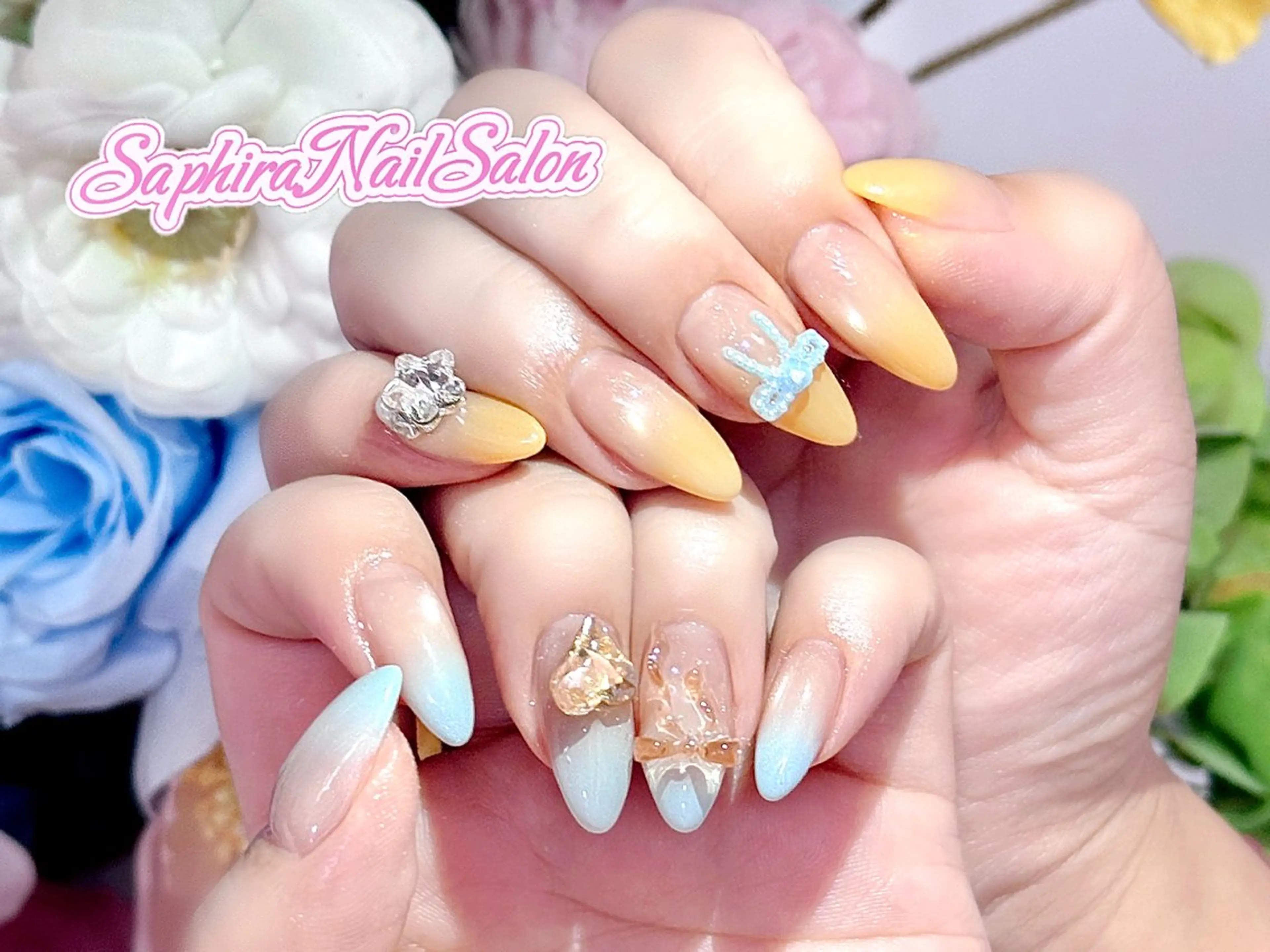 カラー ハンドネイル Saphiraネイル サロン錦糸町のネイルデザイン