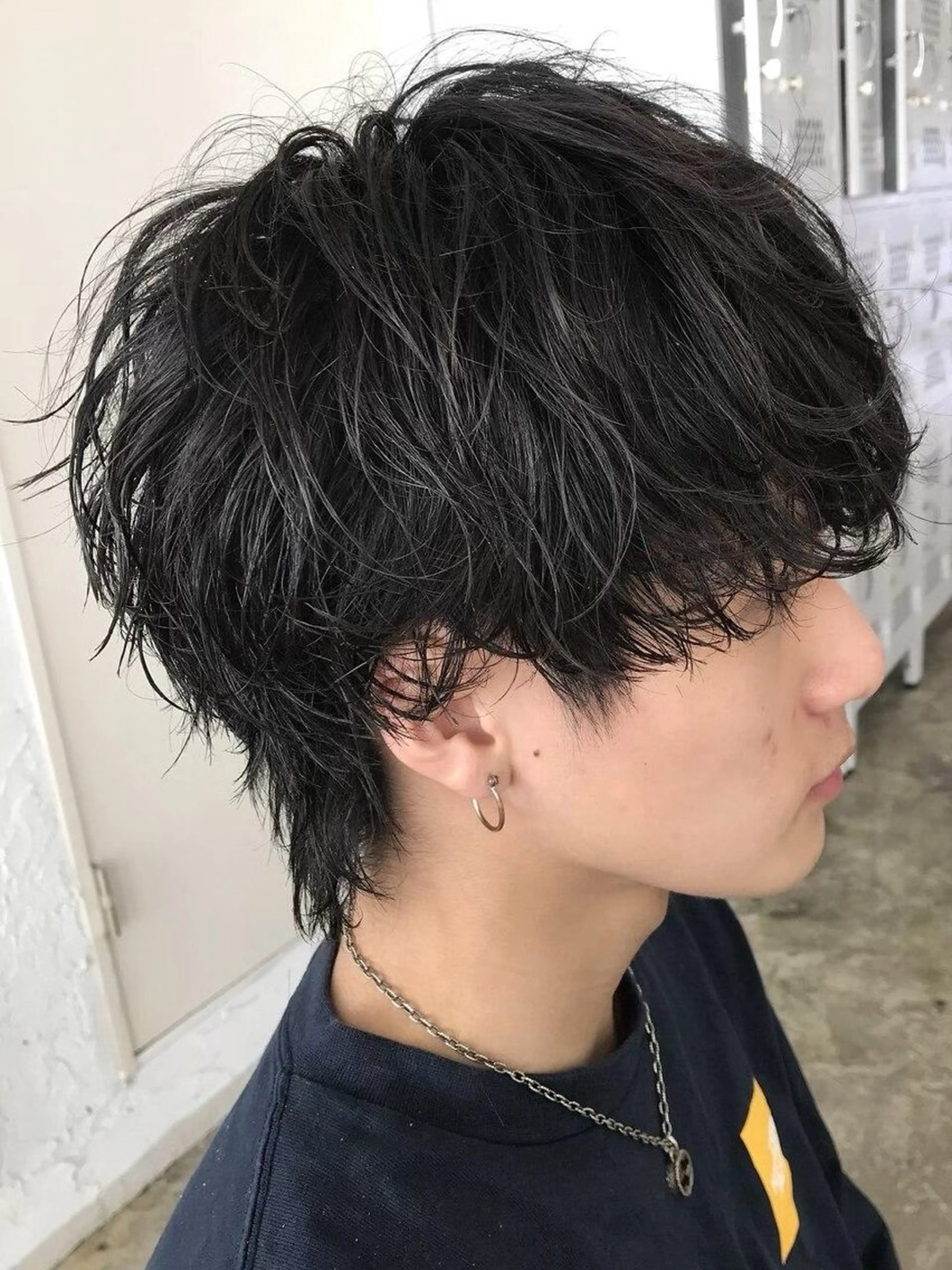 パーマ メンズ センターパート コンマヘア フェードカット カルマパーマ マッシュ 原宿 無料カット fifth イノウエのヘアスタイル