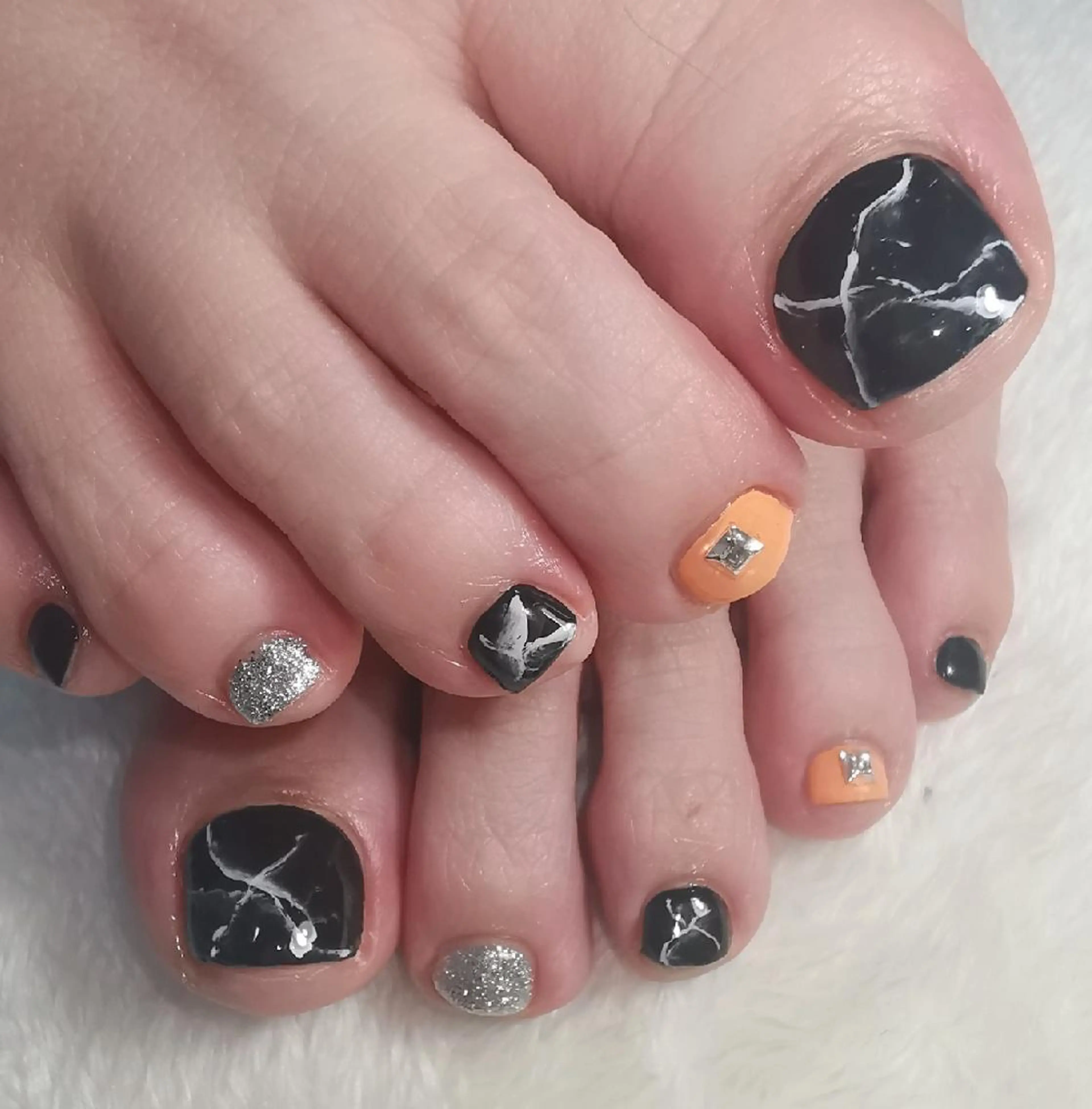 ネイル 大理石ネイル(マーブル) フットネイル reve あやののネイルデザイン