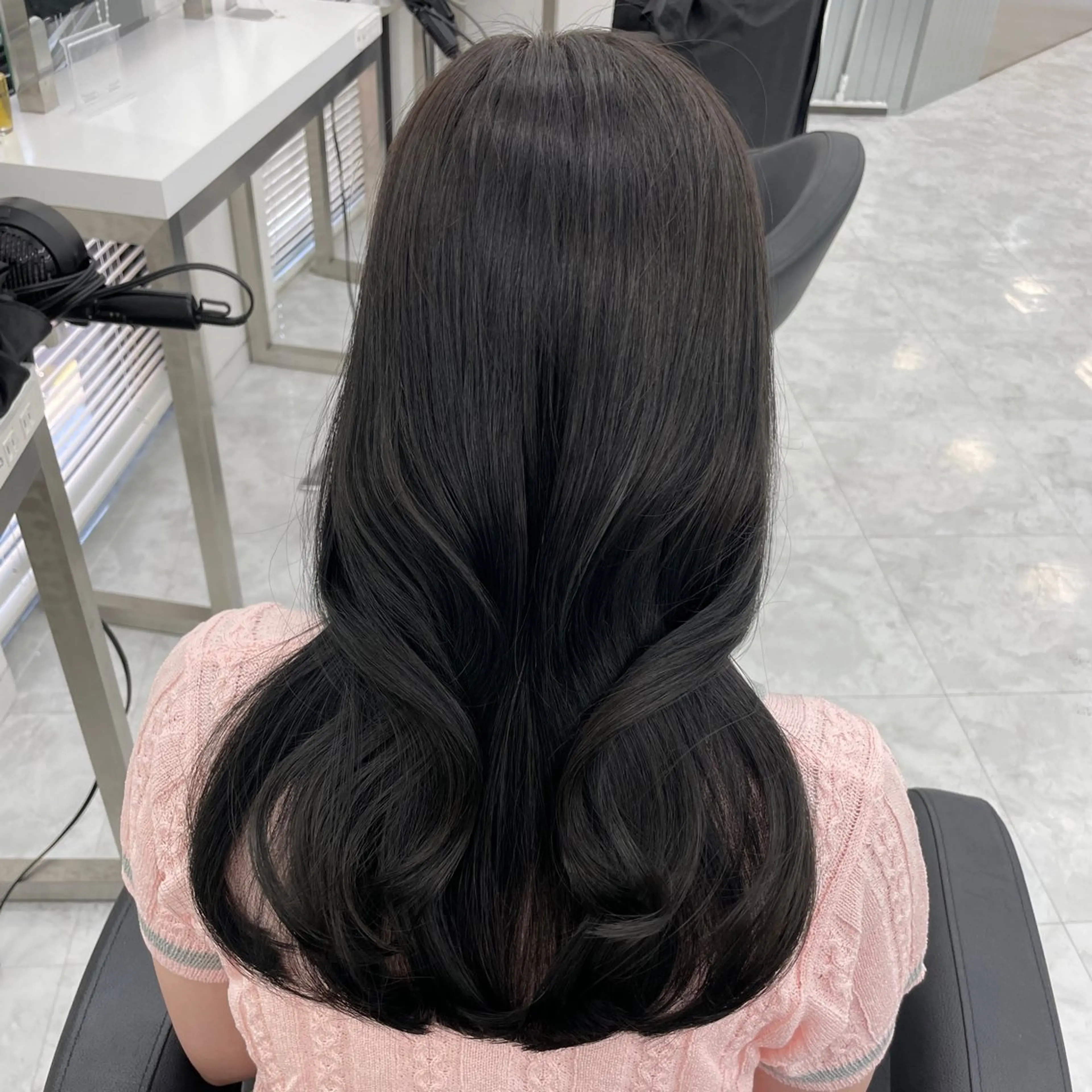 セミロング カット ヘアカラー MOE 福岡韓国ヘア✧︎のヘアスタイル