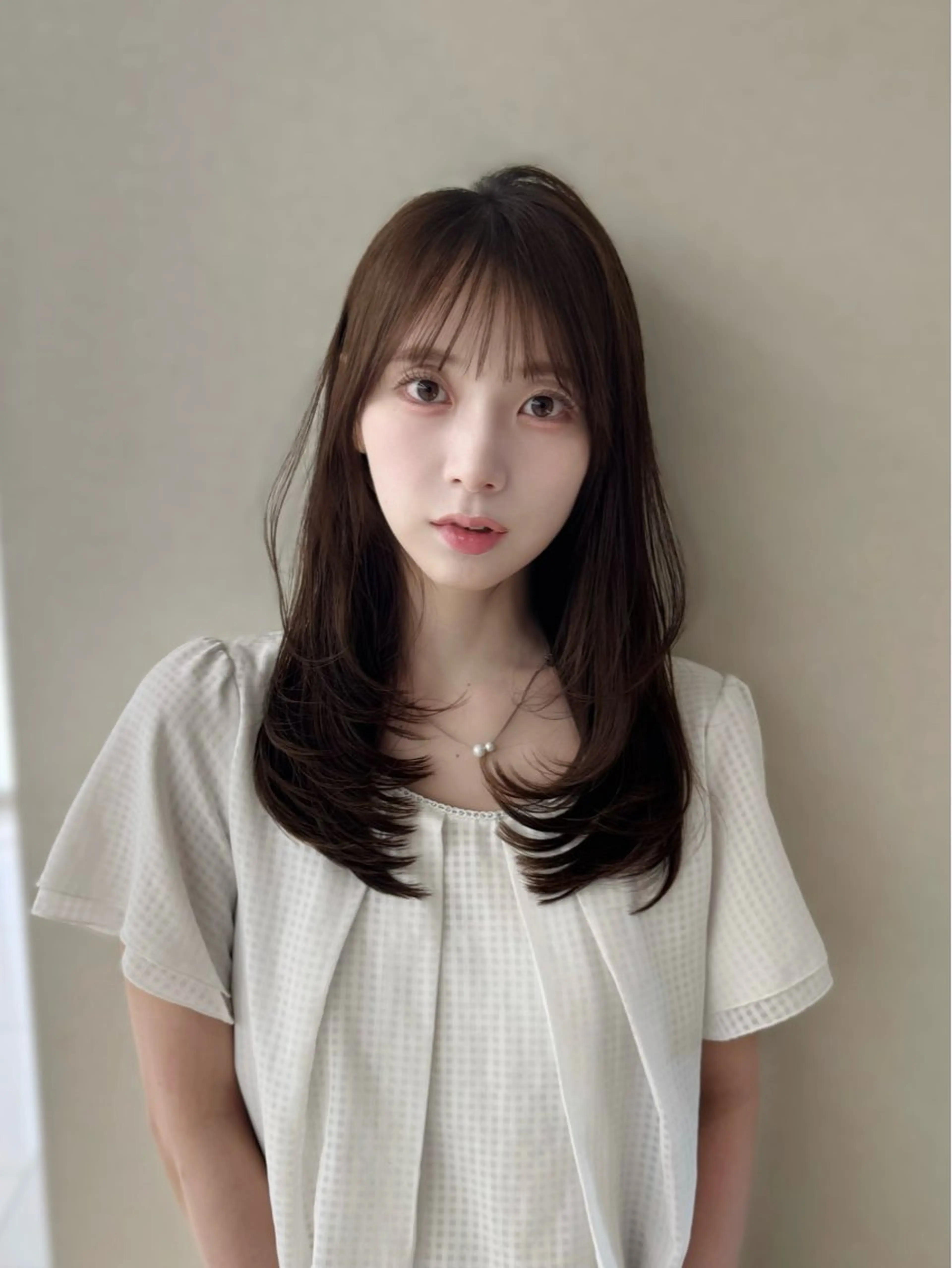 セミロング カラー カット ヘアカラー トリートメント COA GINZA 空也/前髪/顔まわりのヘアスタイル