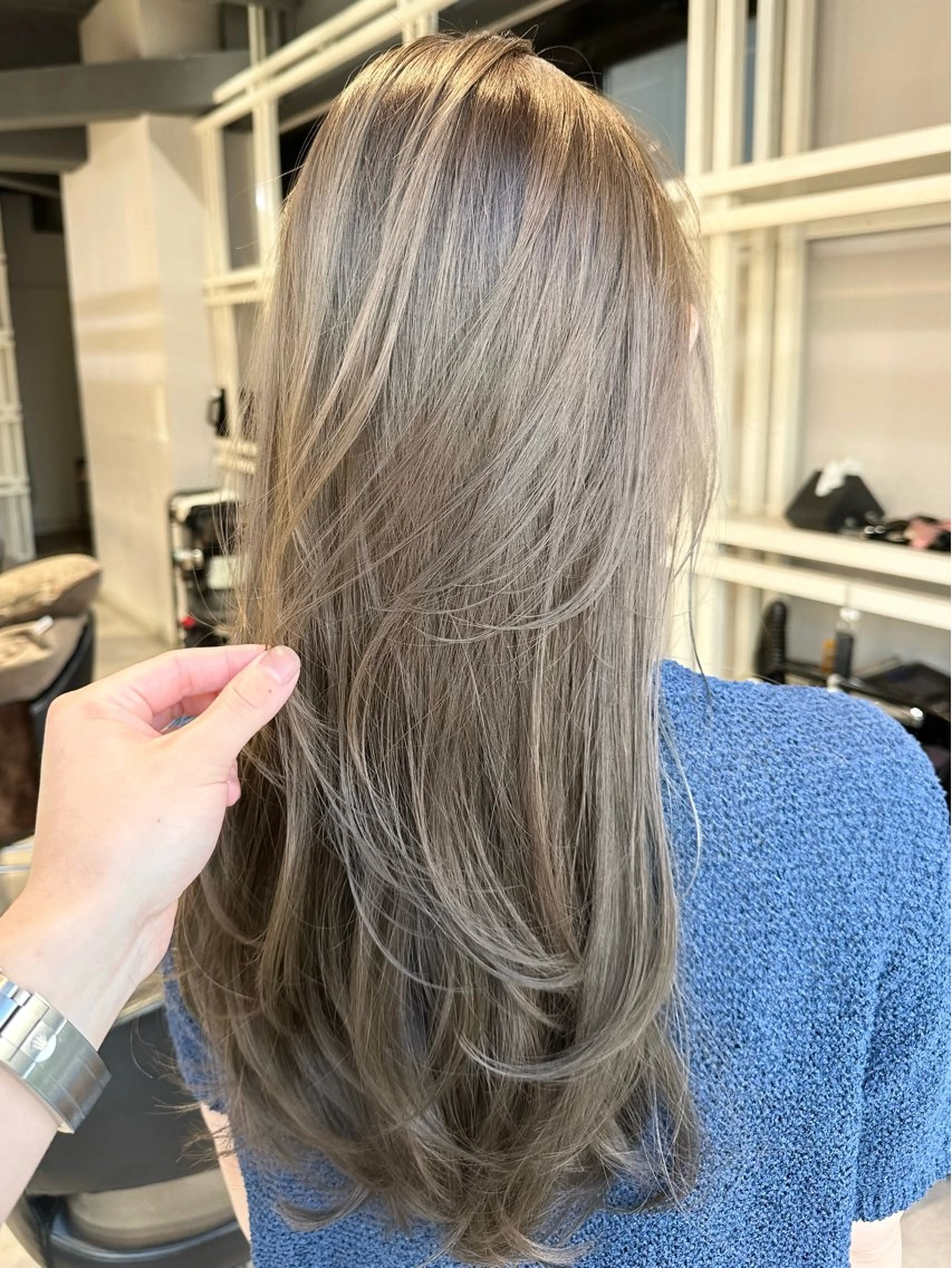 セミロング カット ヘアカラー トリートメント ✨透明感カラー/縮毛 恵比寿HAYATO✨のヘアスタイル