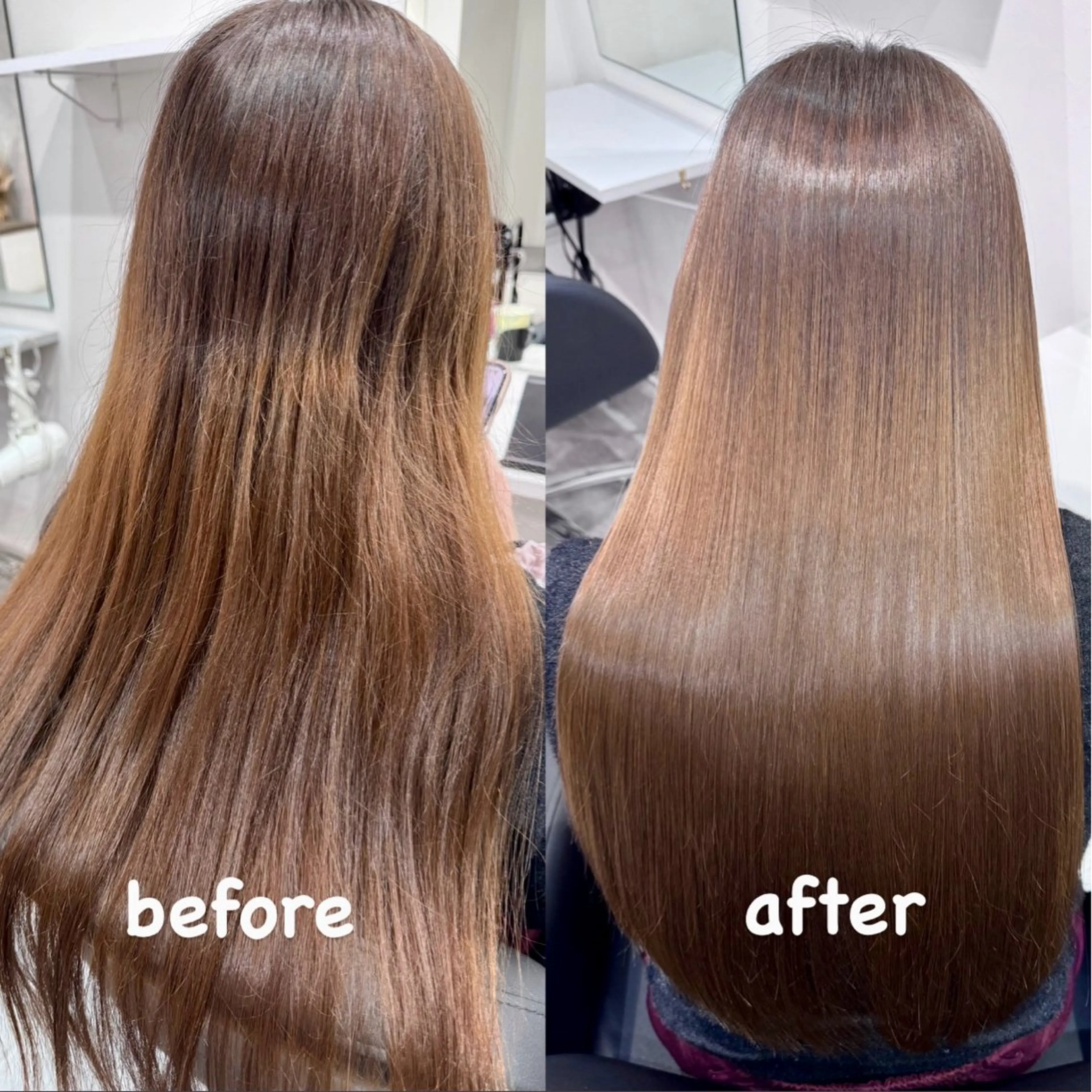ロング 縮毛矯正 トリートメント 髪質改善カラー🪞 美髪縮毛矯正🪞城のヘアスタイル