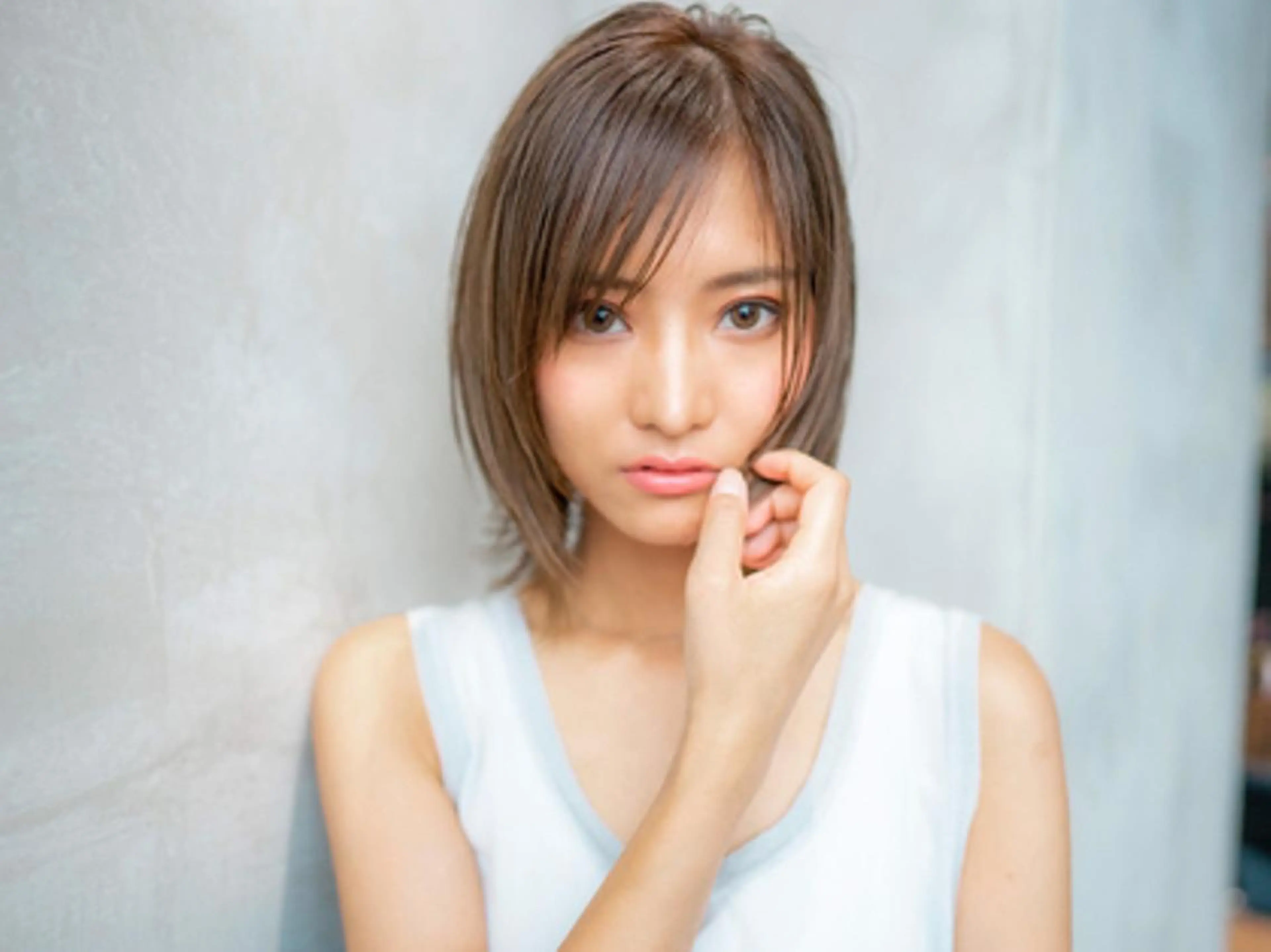 ミディアム カラー ベージュカラー ボブ 10月限定モニター 髪質改善美髪矯正のヘアスタイル