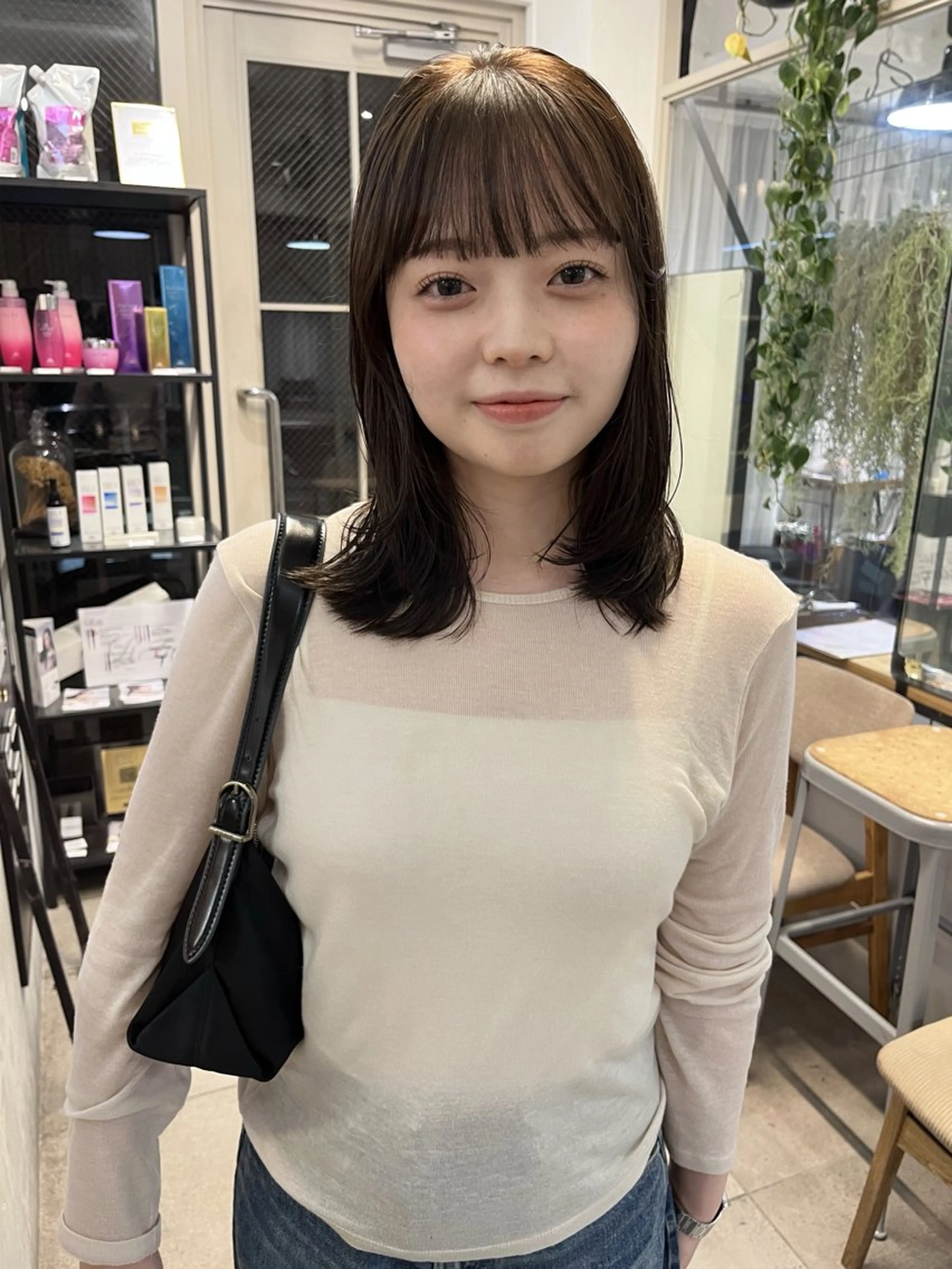 ミディアム カラー カット ヘアカラー トリートメント 赤み消しカラー/ ナチュラル/トモキのヘアスタイル