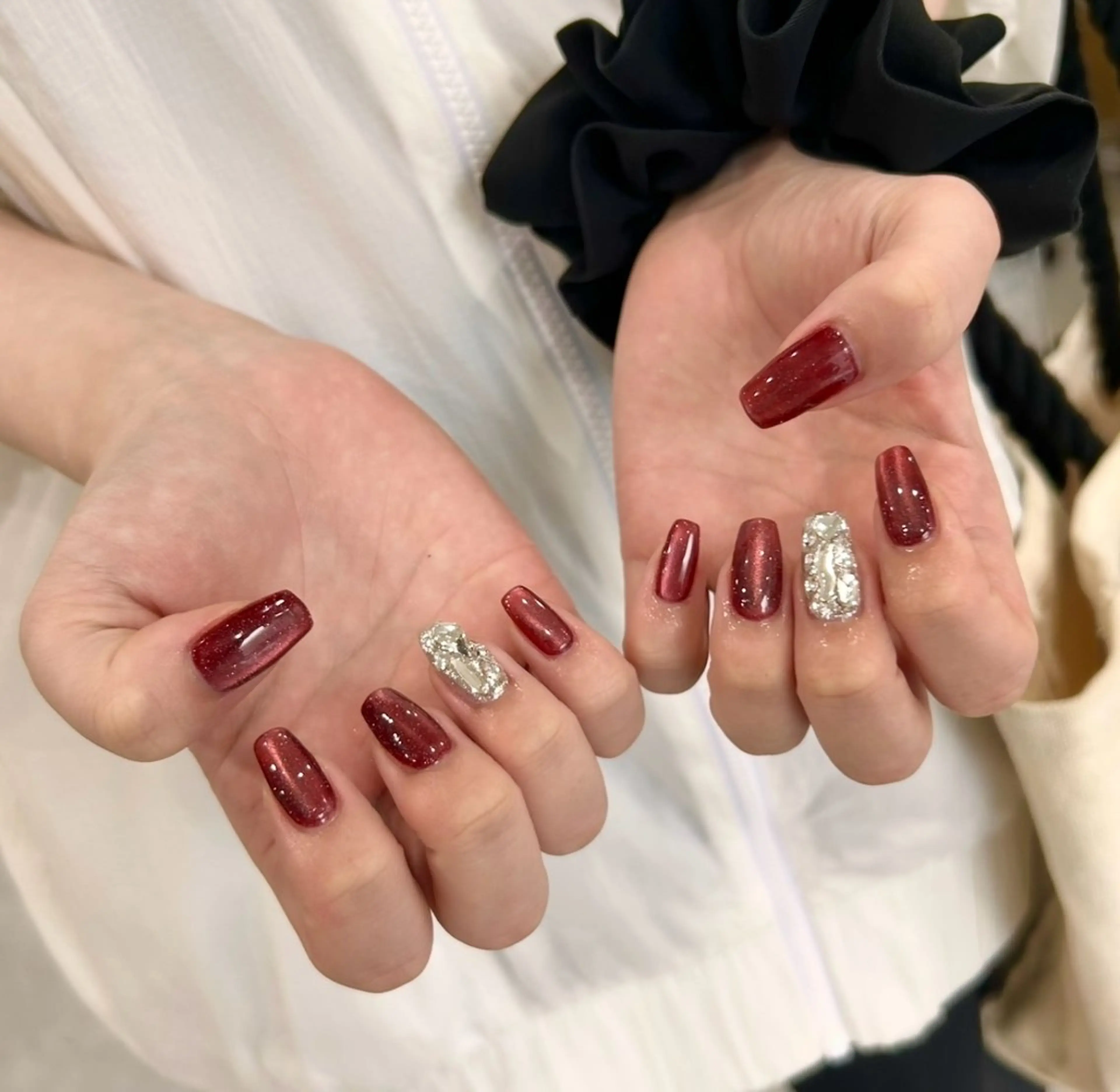 ネイル フラッシュネイル フラッシュマグ 赤色 RYO ／Amourのネイルデザイン