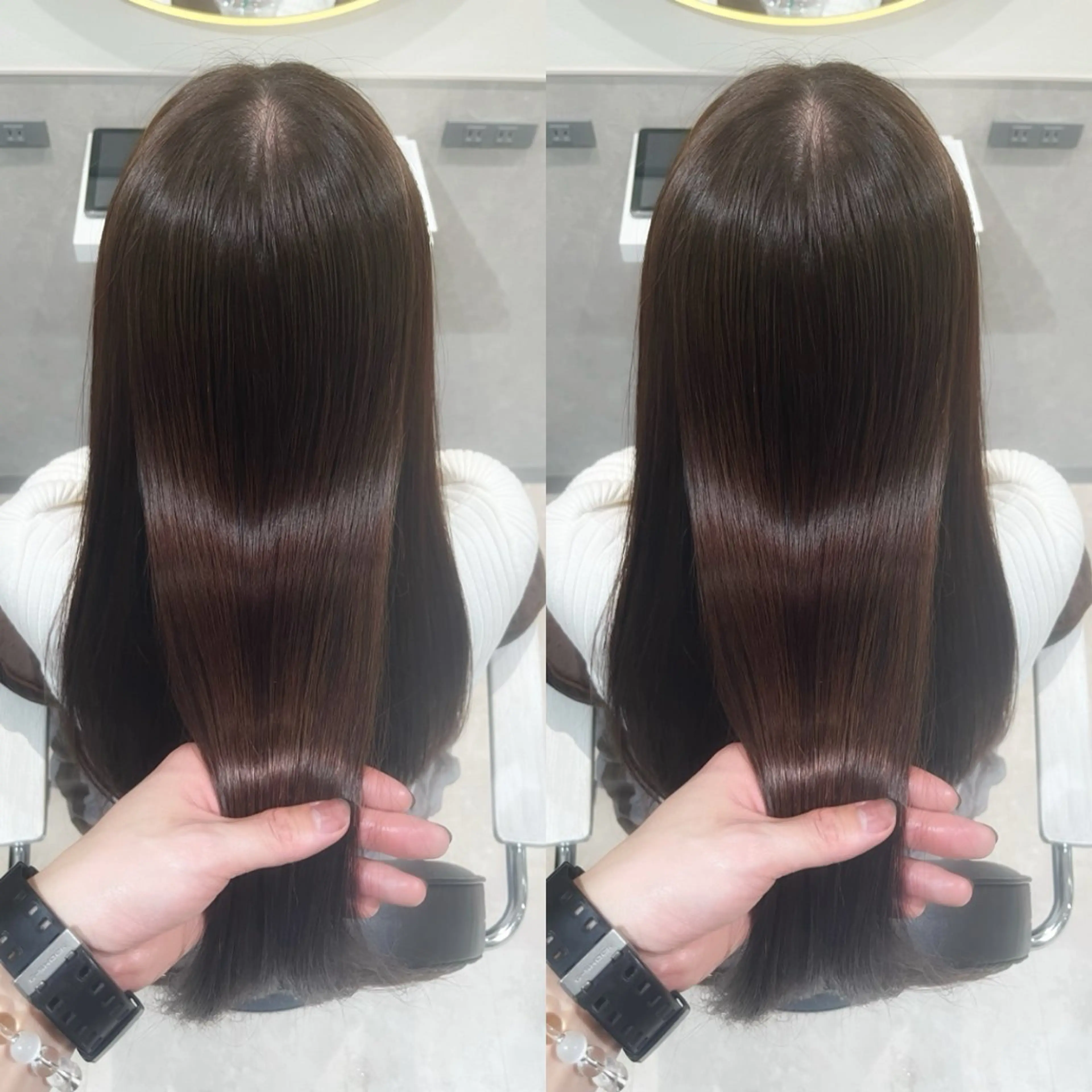 ミディアム カット 縮毛矯正 トリートメント 銀座⭐️髪質改善⭐️ 平中　留生のヘアスタイル