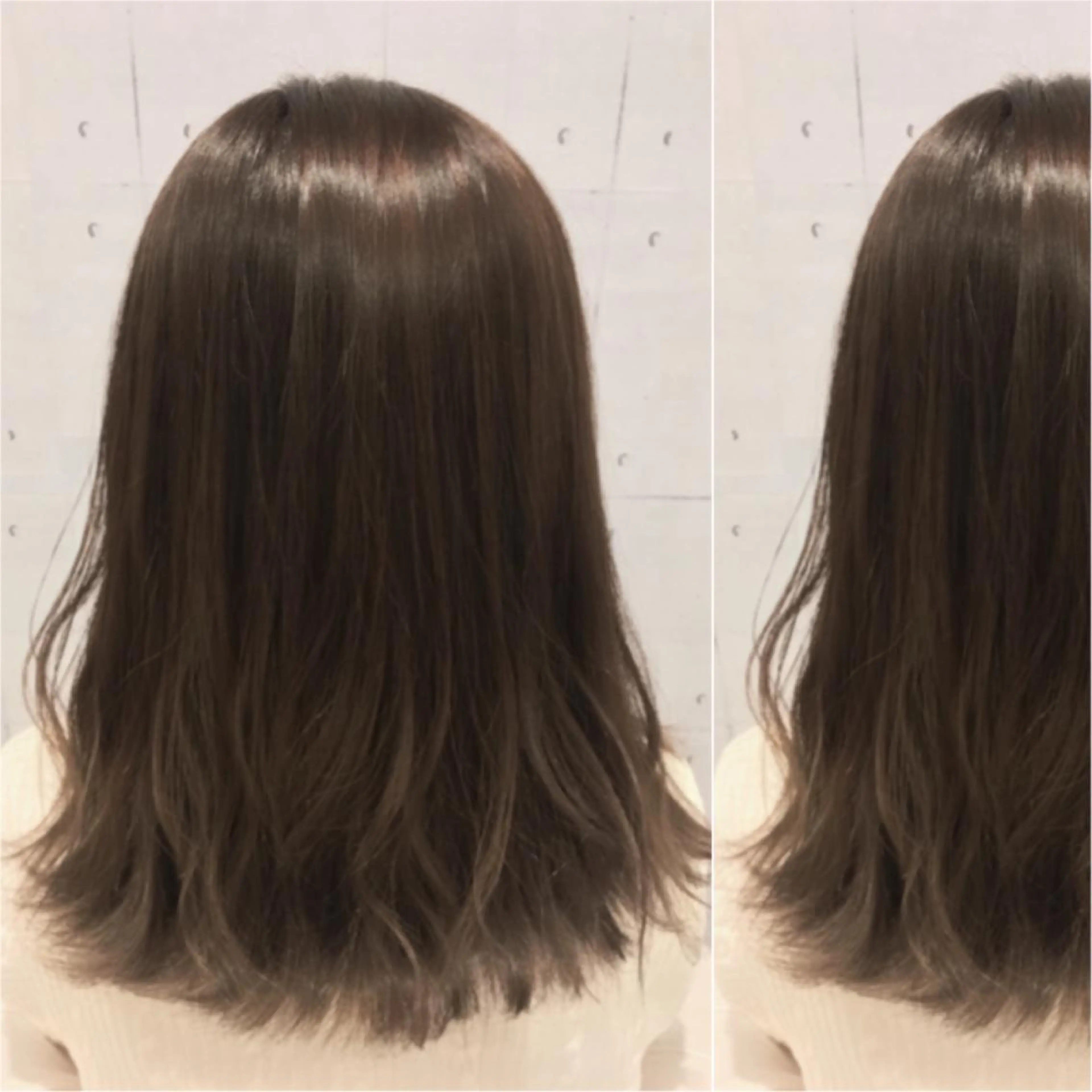 ミディアム カラー アッシュ アッシュブラウン ブラウンカラー 韓・中華美女ヘア 🇰🇷×🇨🇳のヘアスタイル