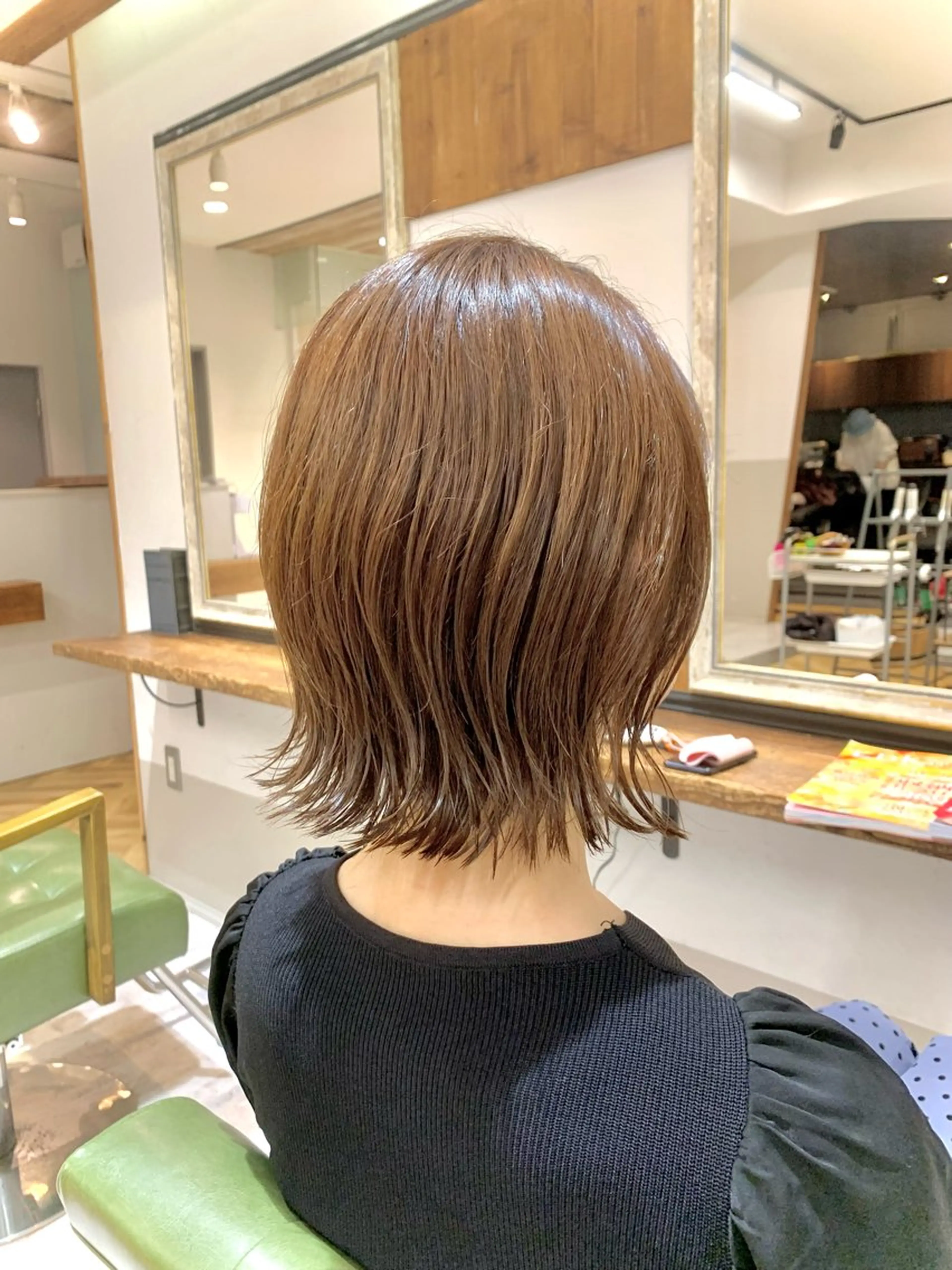 ミディアム カラー rinrin 天文館のヘアスタイル