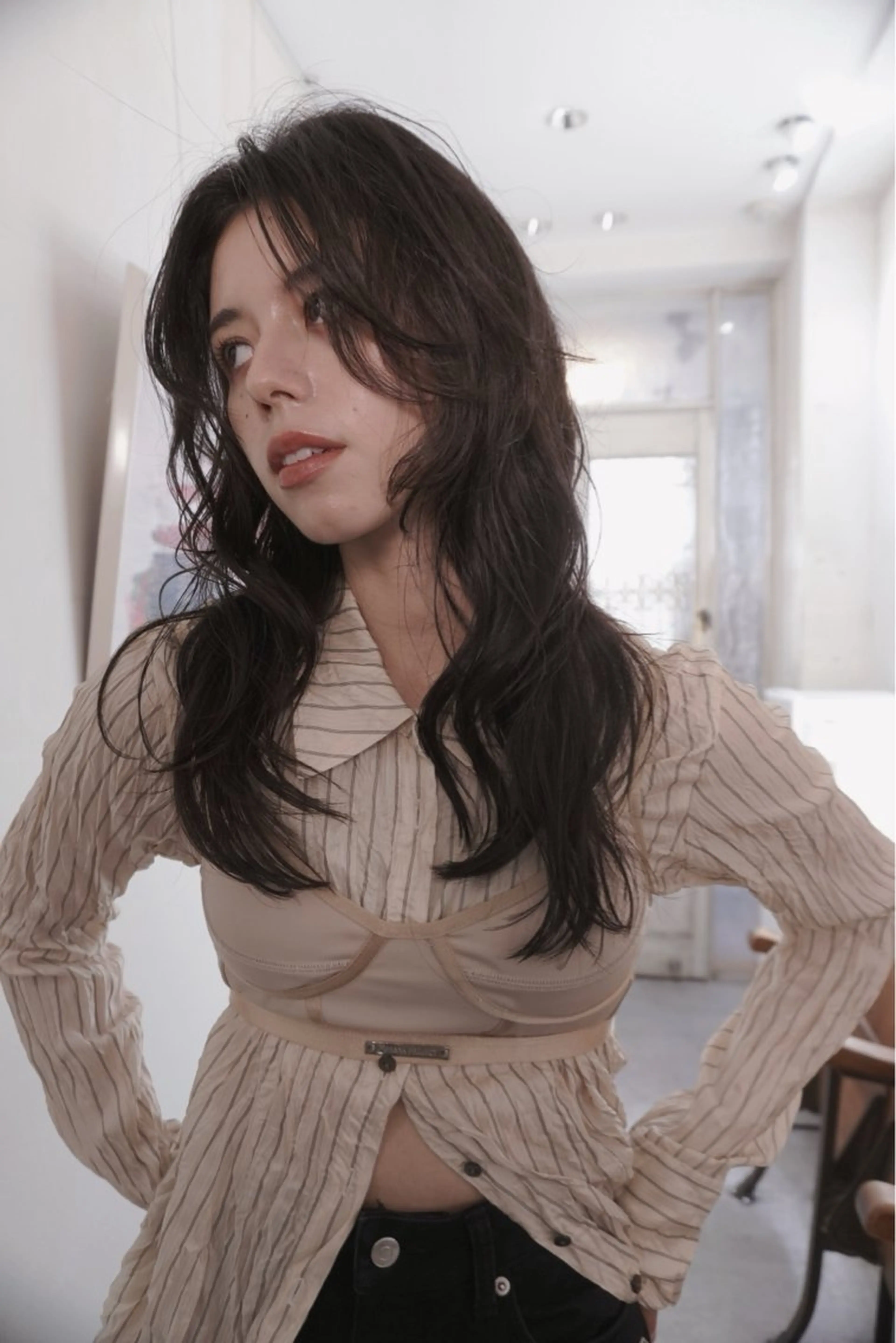 セミロング セミロングレイヤー レイヤーカット レイヤーカット/ 管原久遠のヘアスタイル