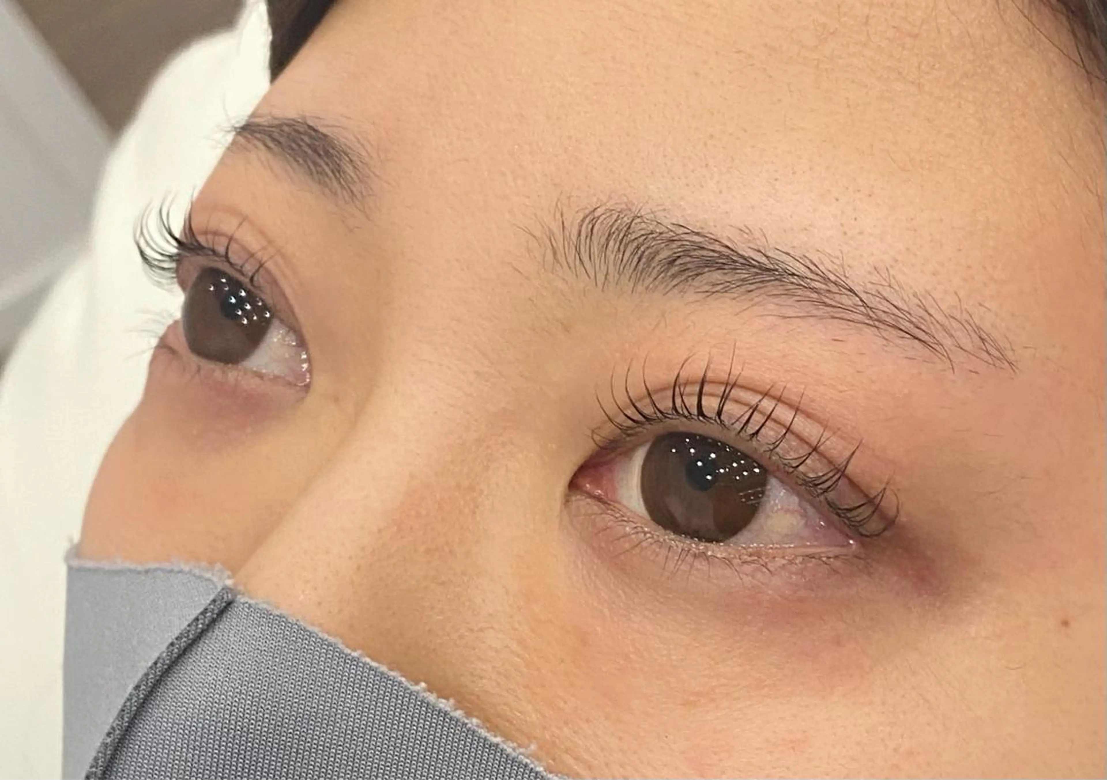 マツエク・マツパ Dカール 一重×まつ毛パーマ マツパ WHITE EYE 🦋松島の眉毛・アイブロウイメージ