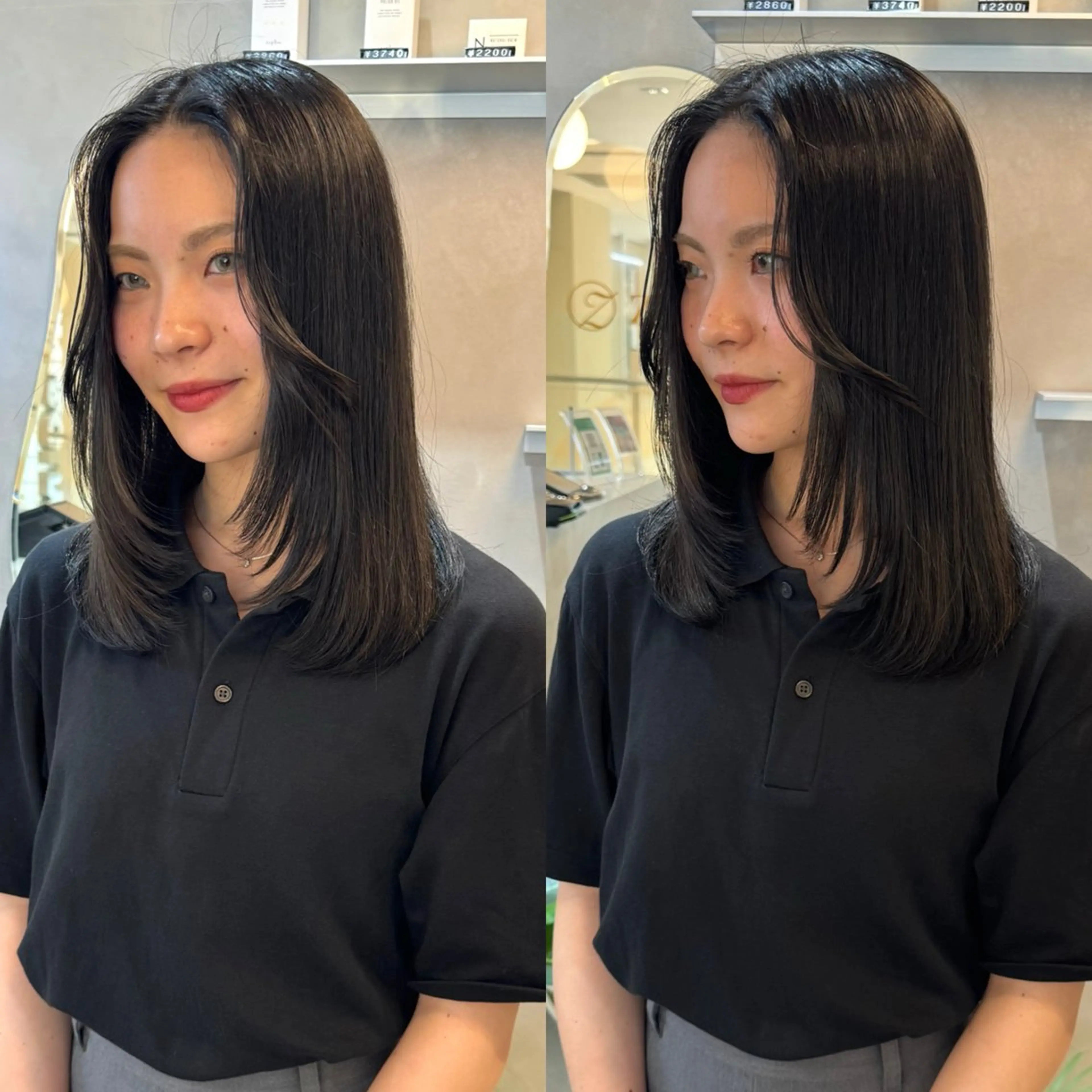 セミロング カラー 韓国ヘア🇰🇷/ 顔周り/松田光里のヘアスタイル