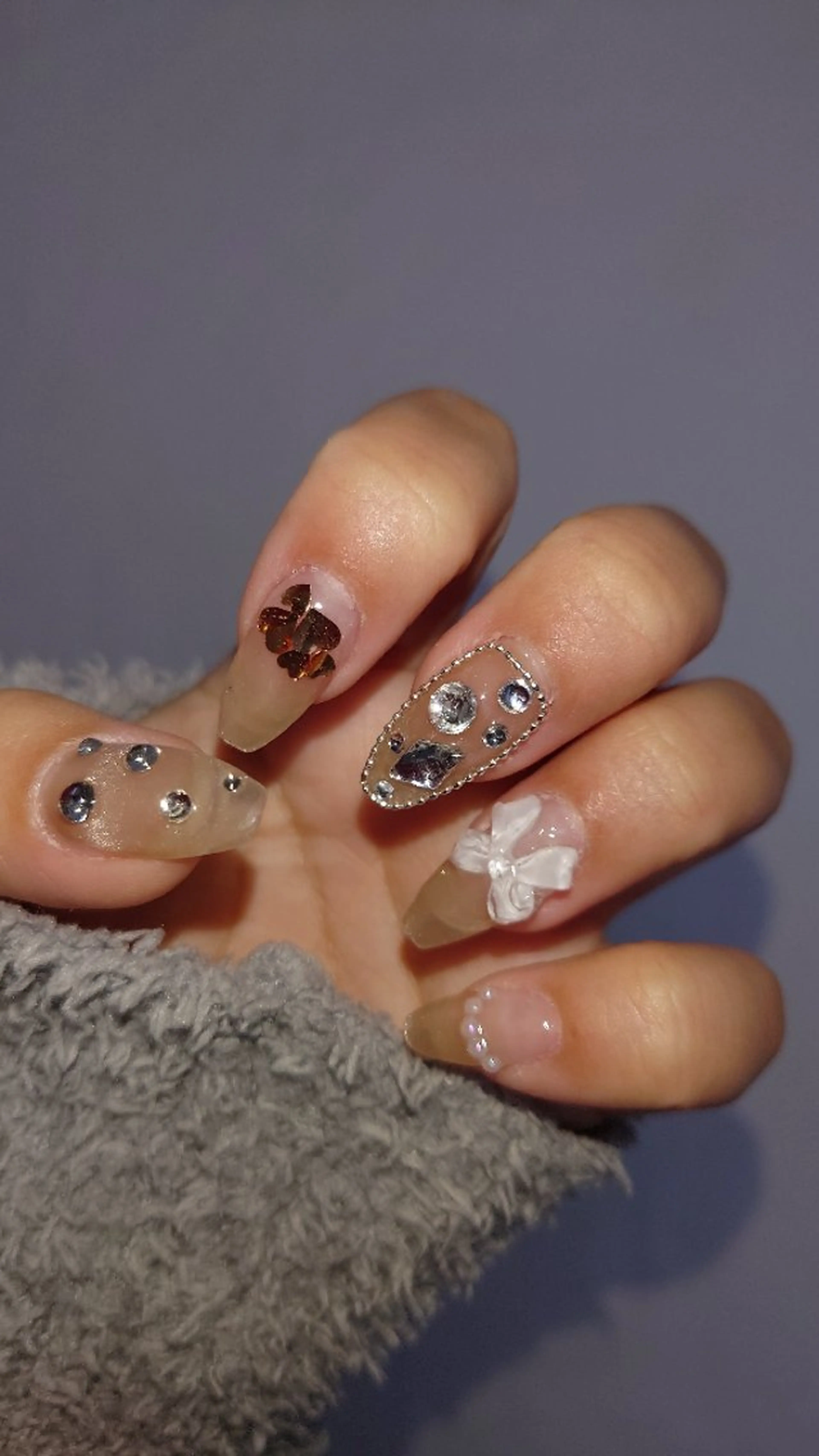 ネイル 長さ出し ハート おそろいネイル ネイルチップ ワンホンネイル Nailsalon AMAのネイルデザイン