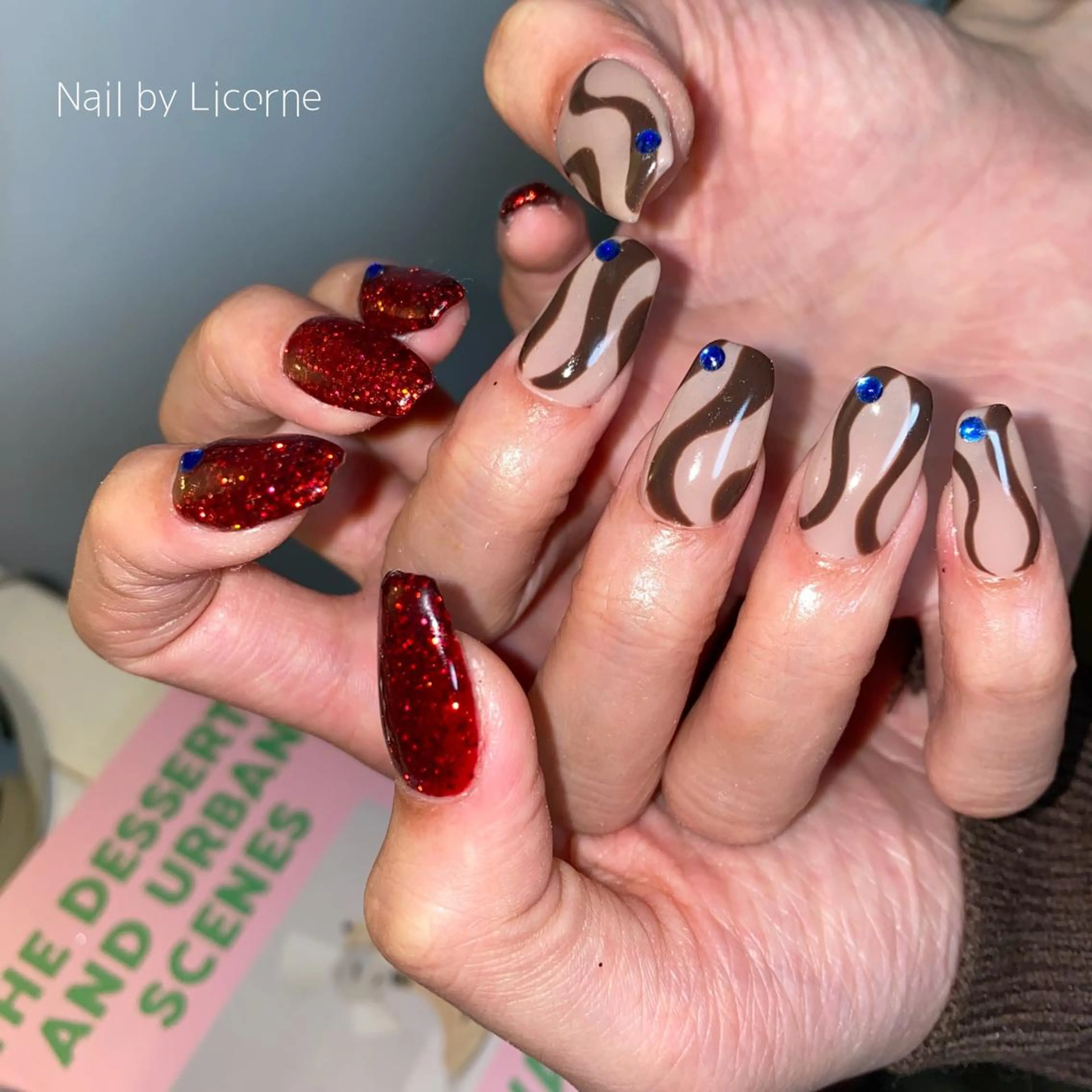 ネイル アートネイル オーロラネイル フレンチネイル 氷ネイル・うるうるネイル マグネットネイル ハンドネイル Nail by Licorneのネイルデザイン