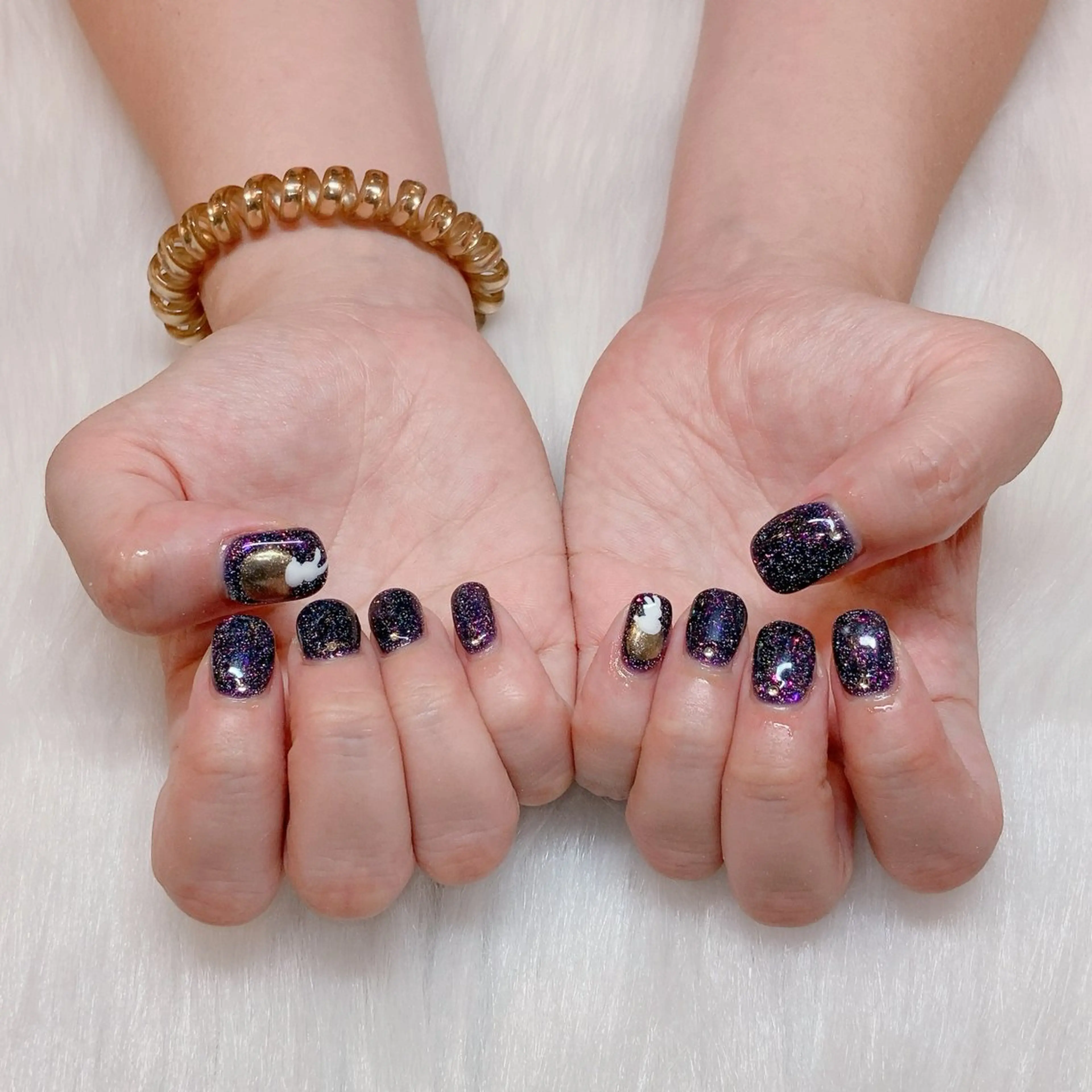 ネイル ブルー フラッシュネイル ハンドネイル ラクロレ ニナ🎀 中野駅徒歩5分🐾のネイルデザイン