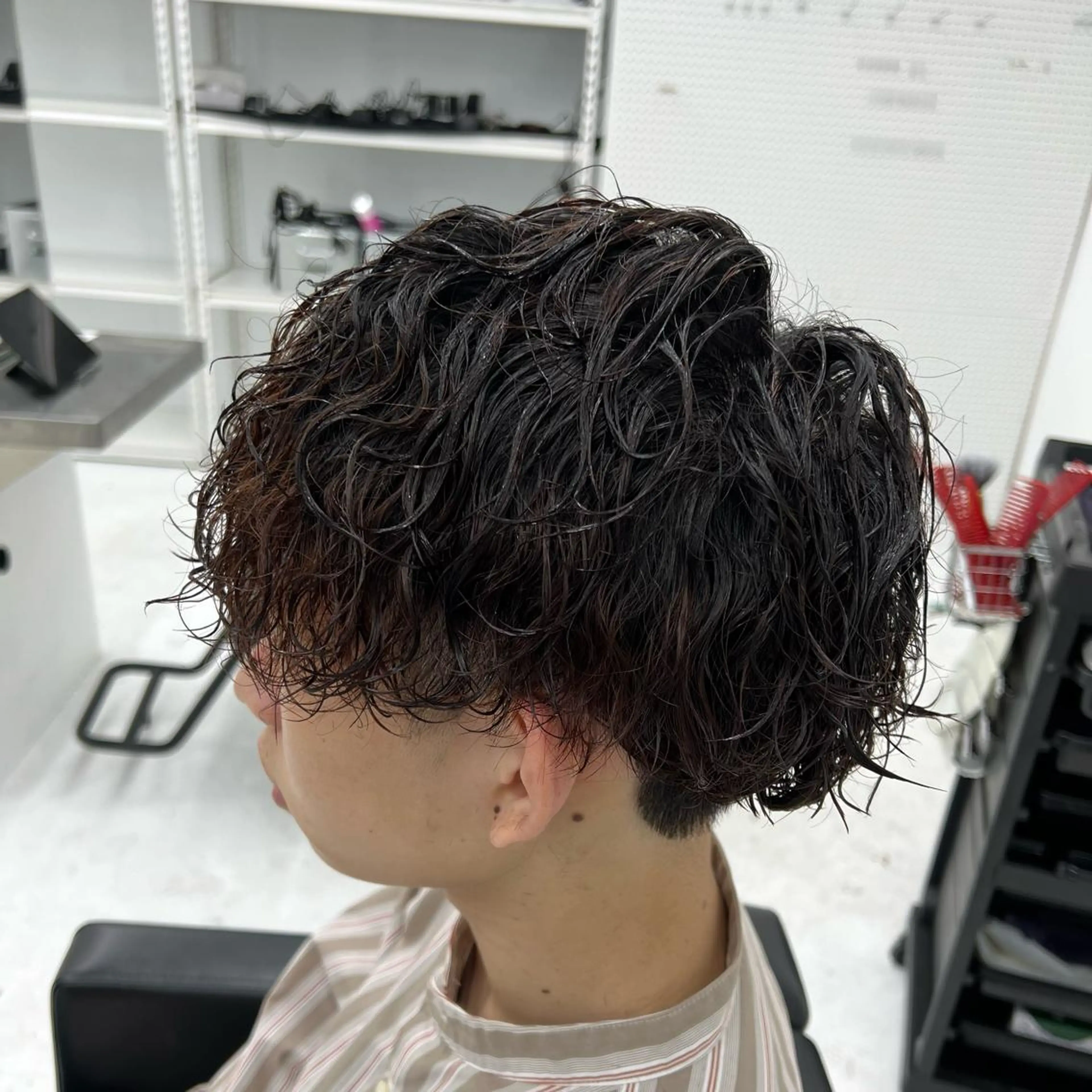 ショート パーマ メンズ 波巻きパーマ カット パーマ 柏メンズカットパーマ NO.1タイチのヘアスタイル