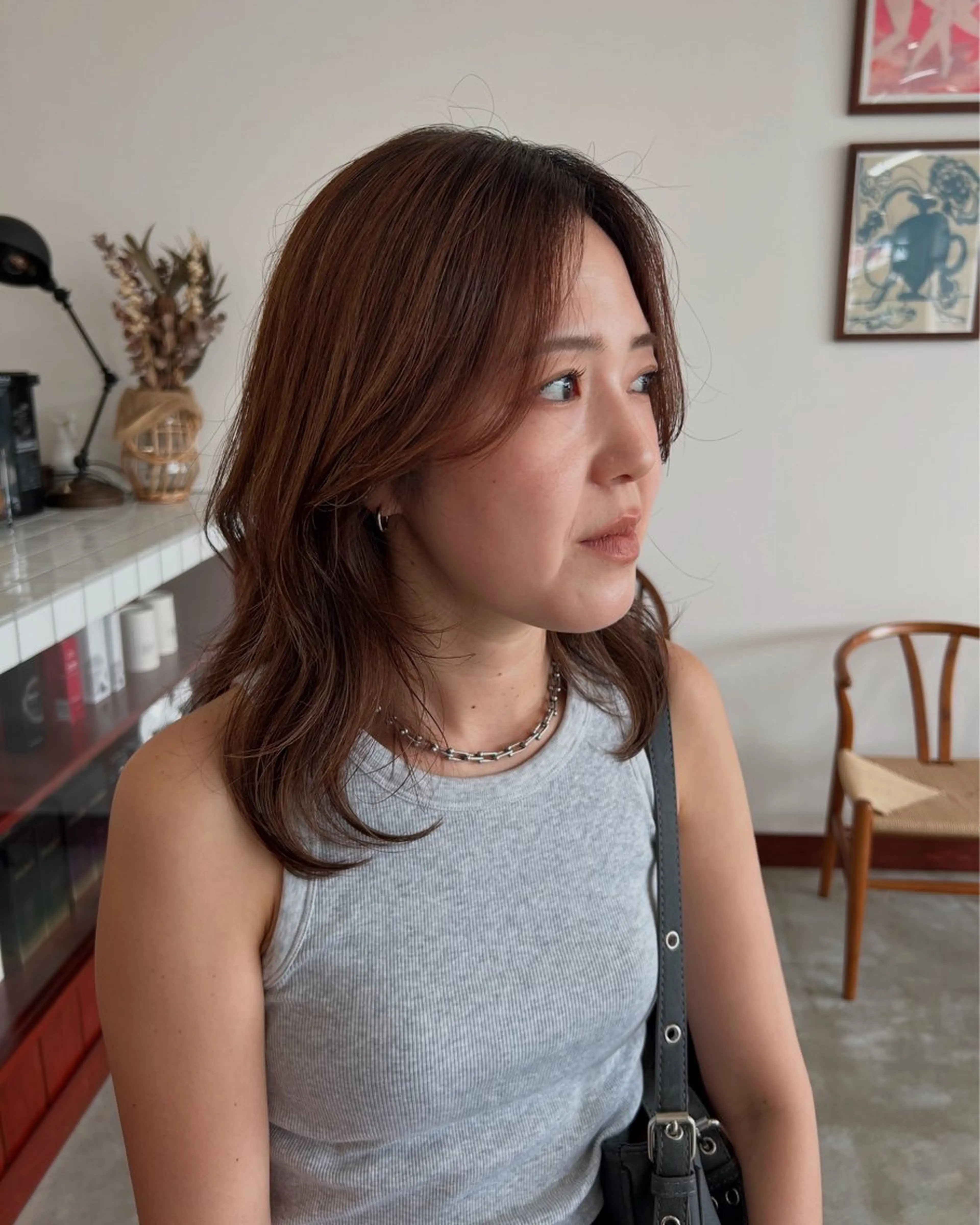 ミディアム 顔周りカット レイヤーカット/ yukina/磐田のヘアスタイル