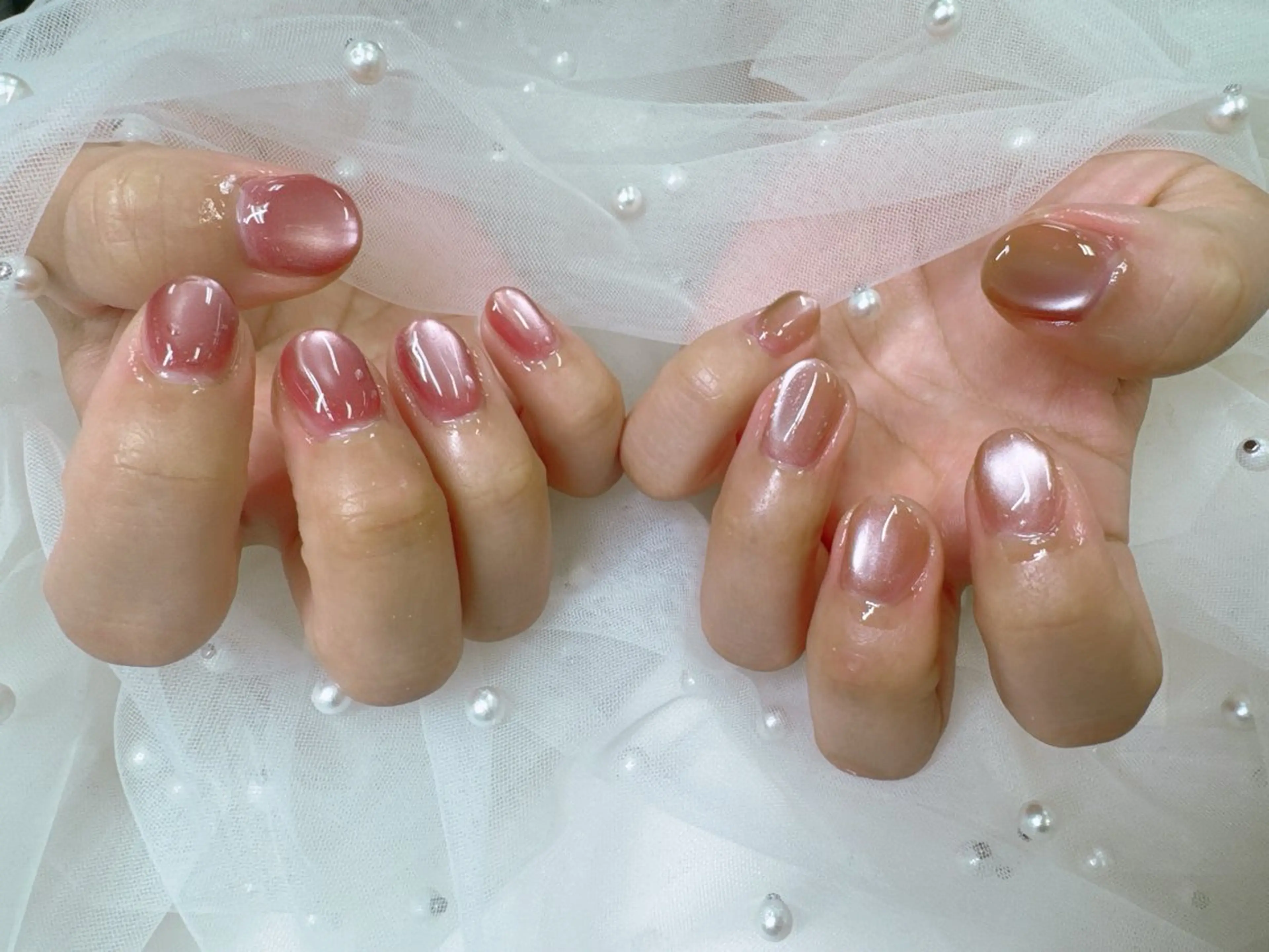 ネイル ジェルネイル キラキラネイル ロングネイル マグネットネイル ワンカラーネイル ハンドネイル Queeens nailのネイルデザイン