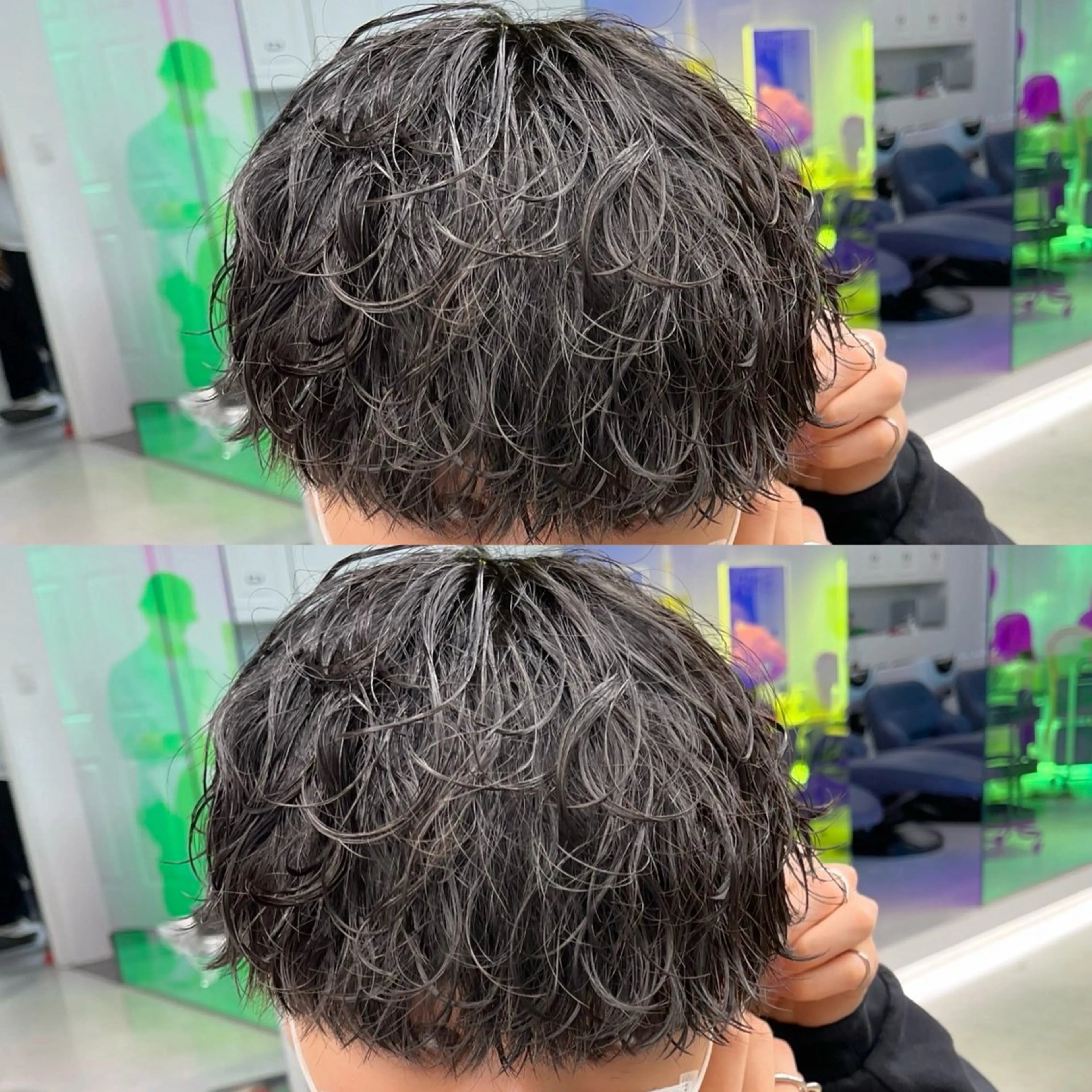 ショート パーマ メンズ マッシュ メンズパーマ シースルーマッシュ メンズツイストパーマ 波巻きパーマ 石井 光星のヘアスタイル