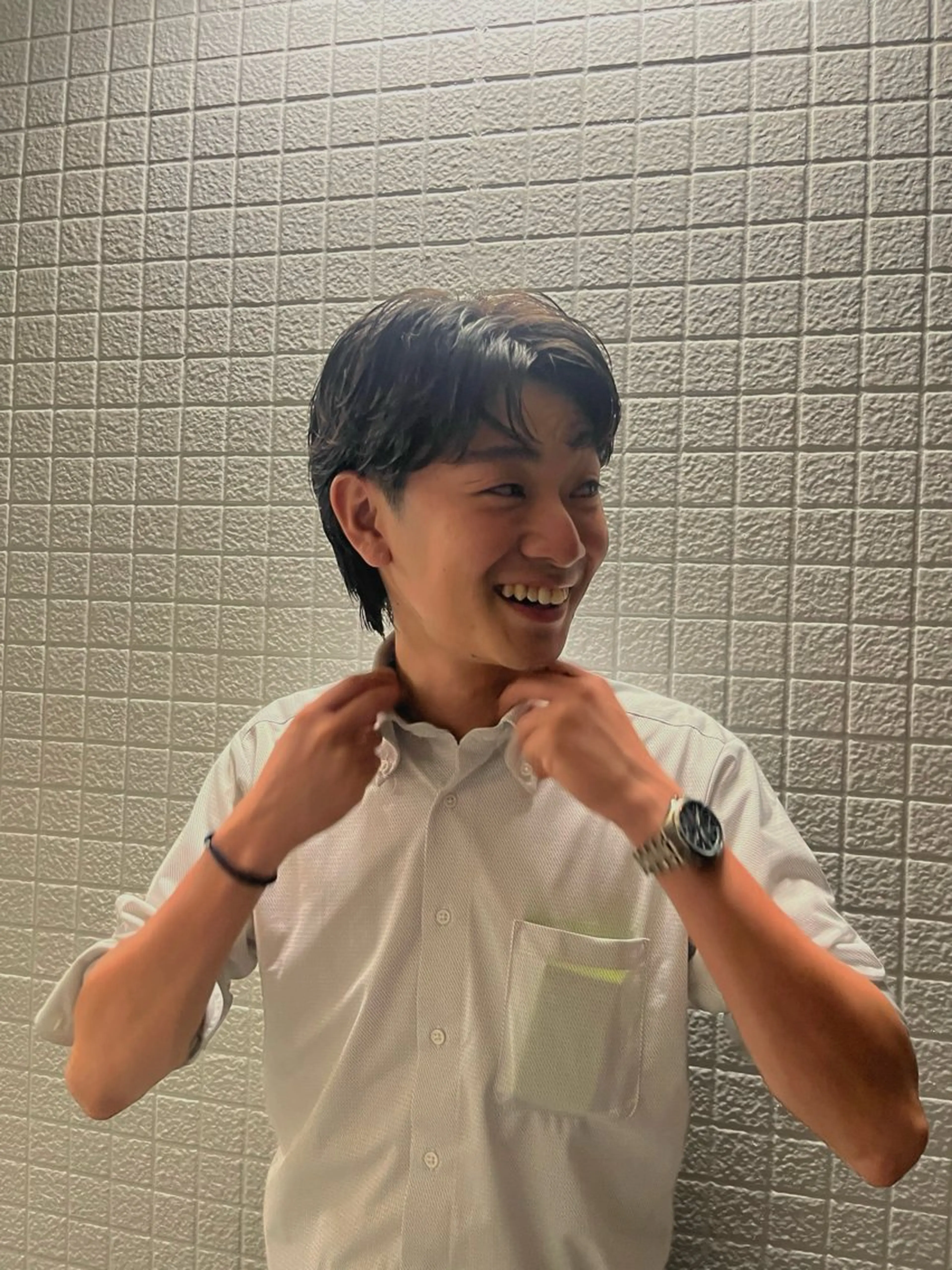 ショート パーマ メンズ センターパート メンズパーマ 学生（メンズ向け） 学生 似合わせカット 🧃Kawakami kotomi🧃のヘアスタイル