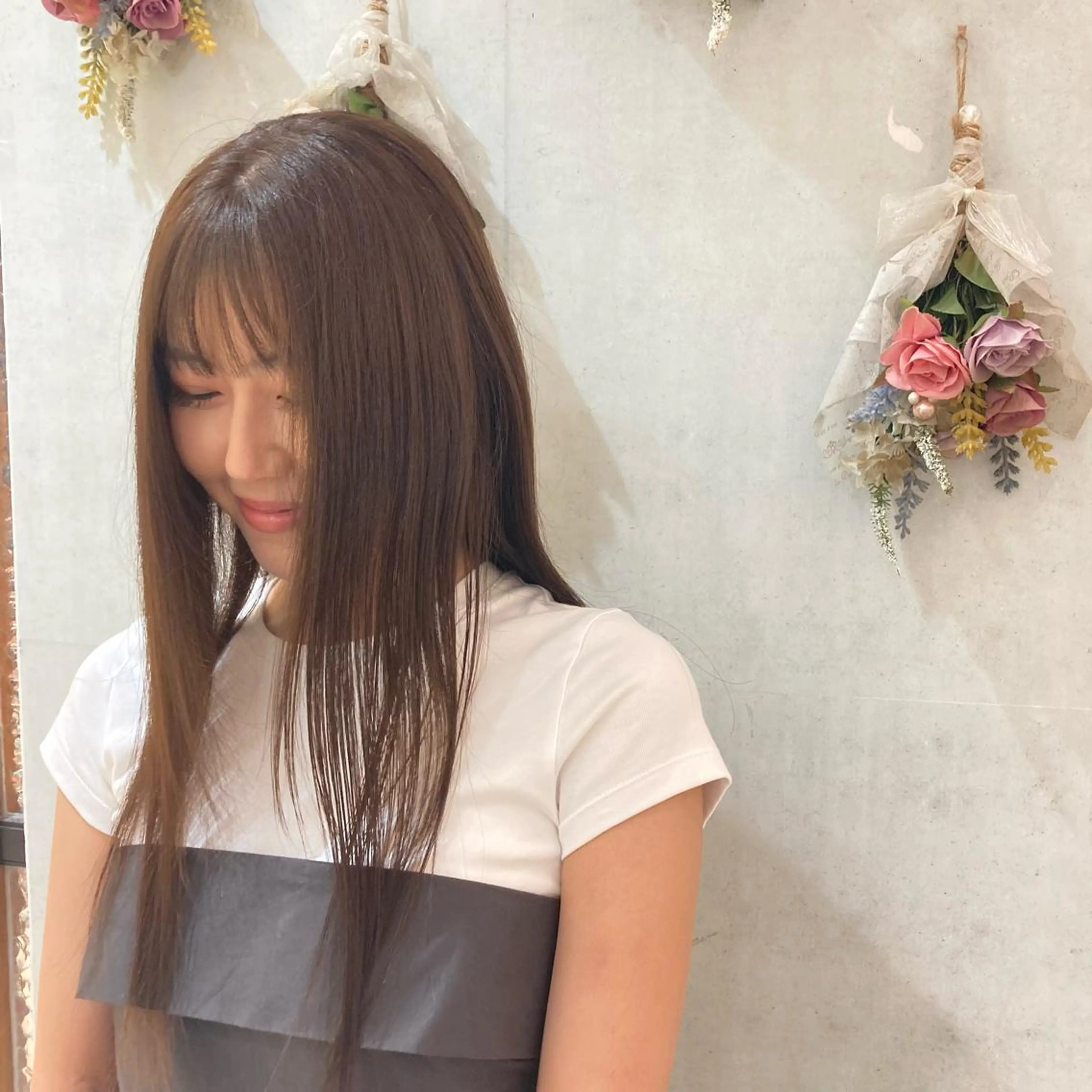 ロング 透明感ベージュ🎀 艶髪/レイヤー/AOのヘアスタイル