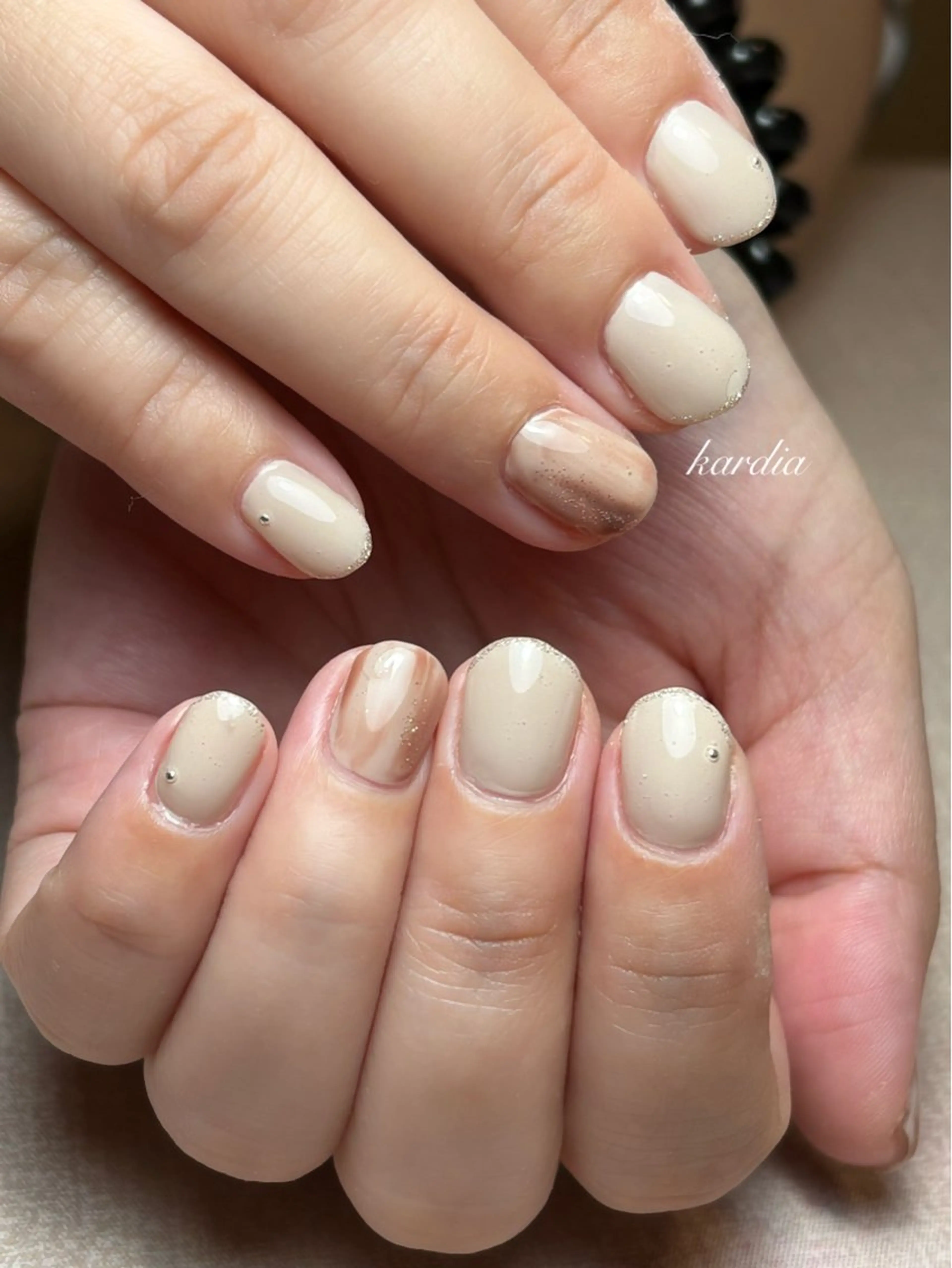 ネイル ハンドネイル καρδιά -ｶﾙﾃﾞｨｱ-のネイルデザイン