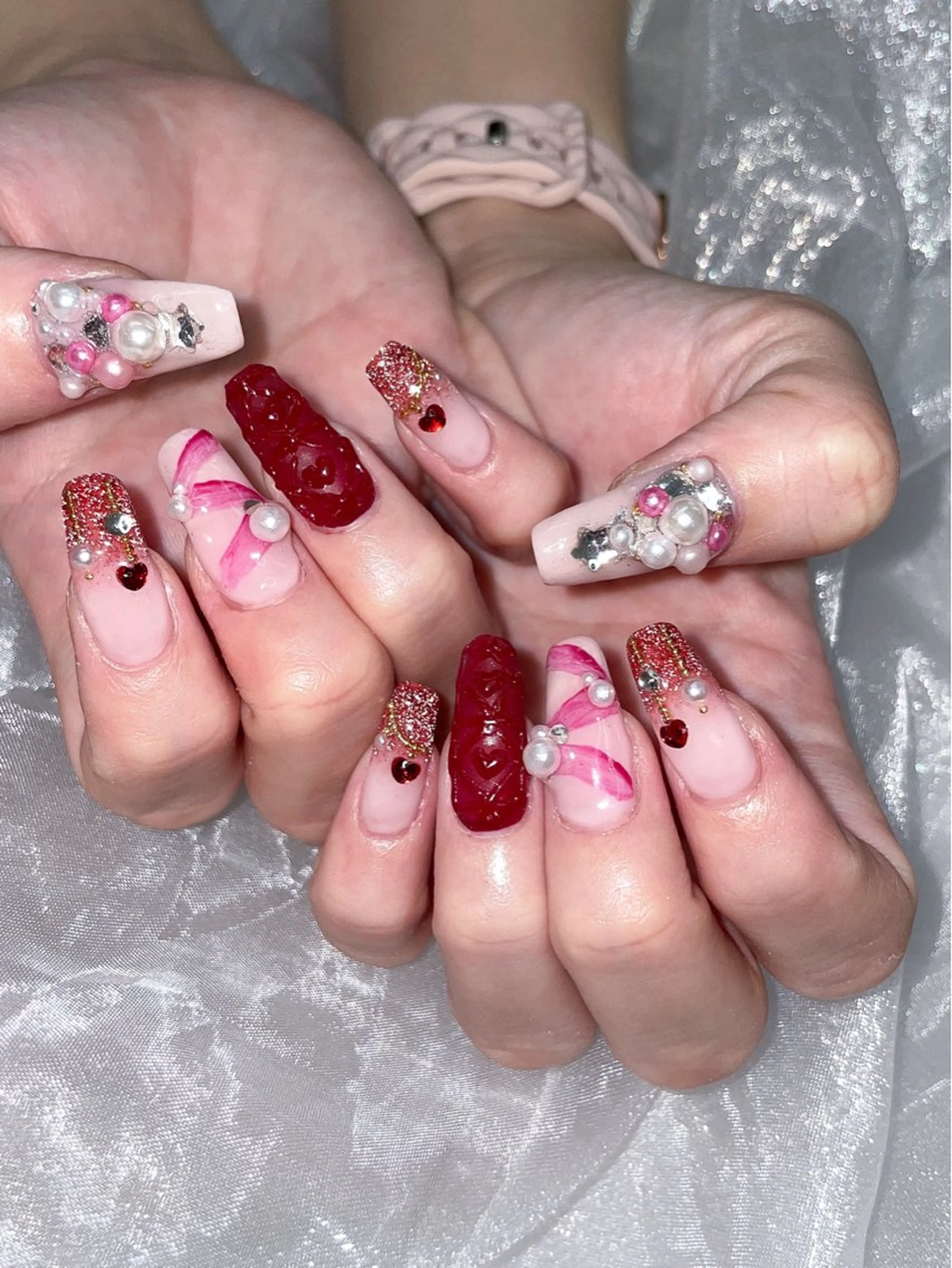 ネイル 冬ネイル クリスマス ハンドネイル 五十嵐 美智のネイルデザイン